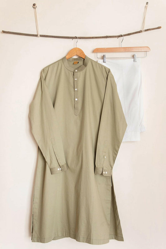 Leek Green Men's Kurta