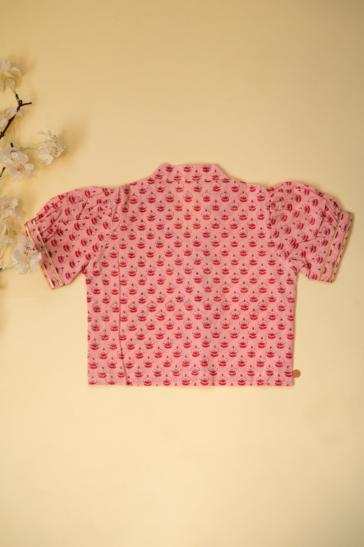 Pink Ombre Floral Crop Top & Sharara Set