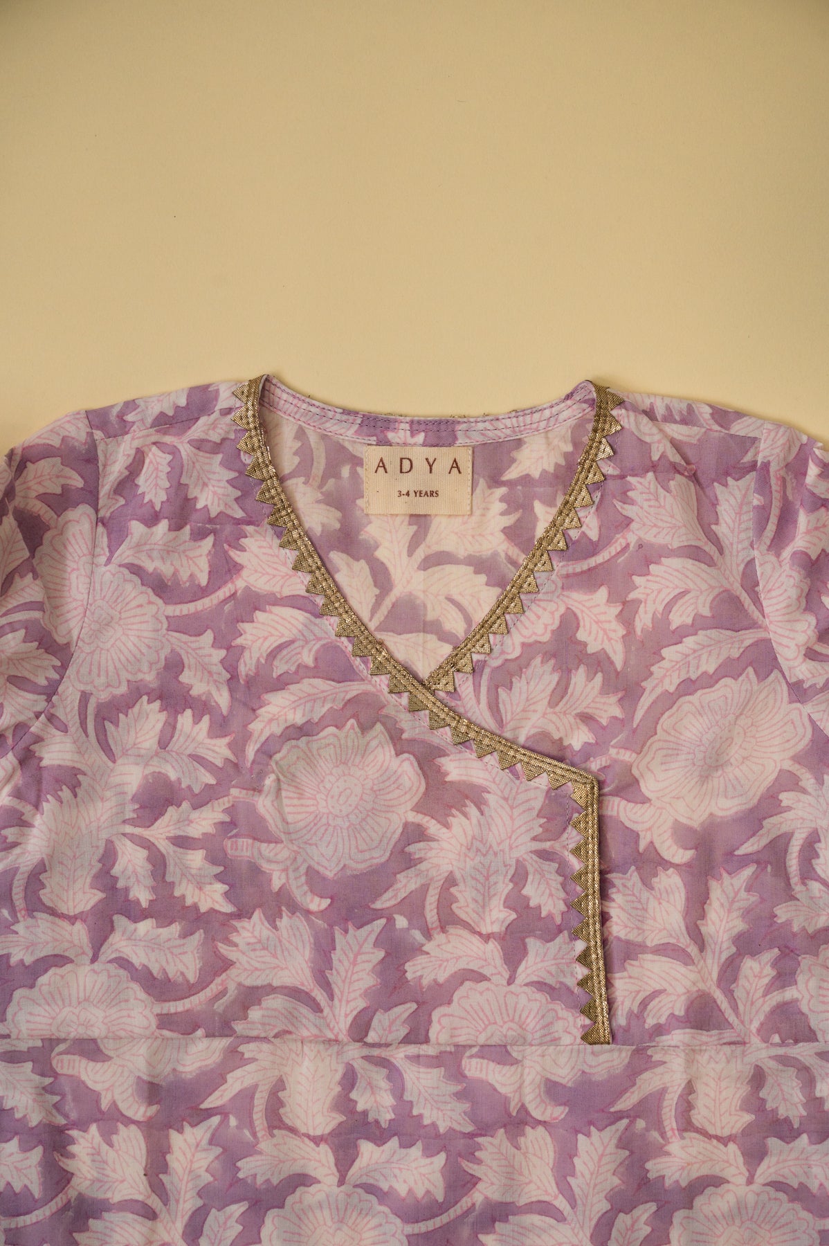 Lavender Ombre Floral Kurti Sharara Set