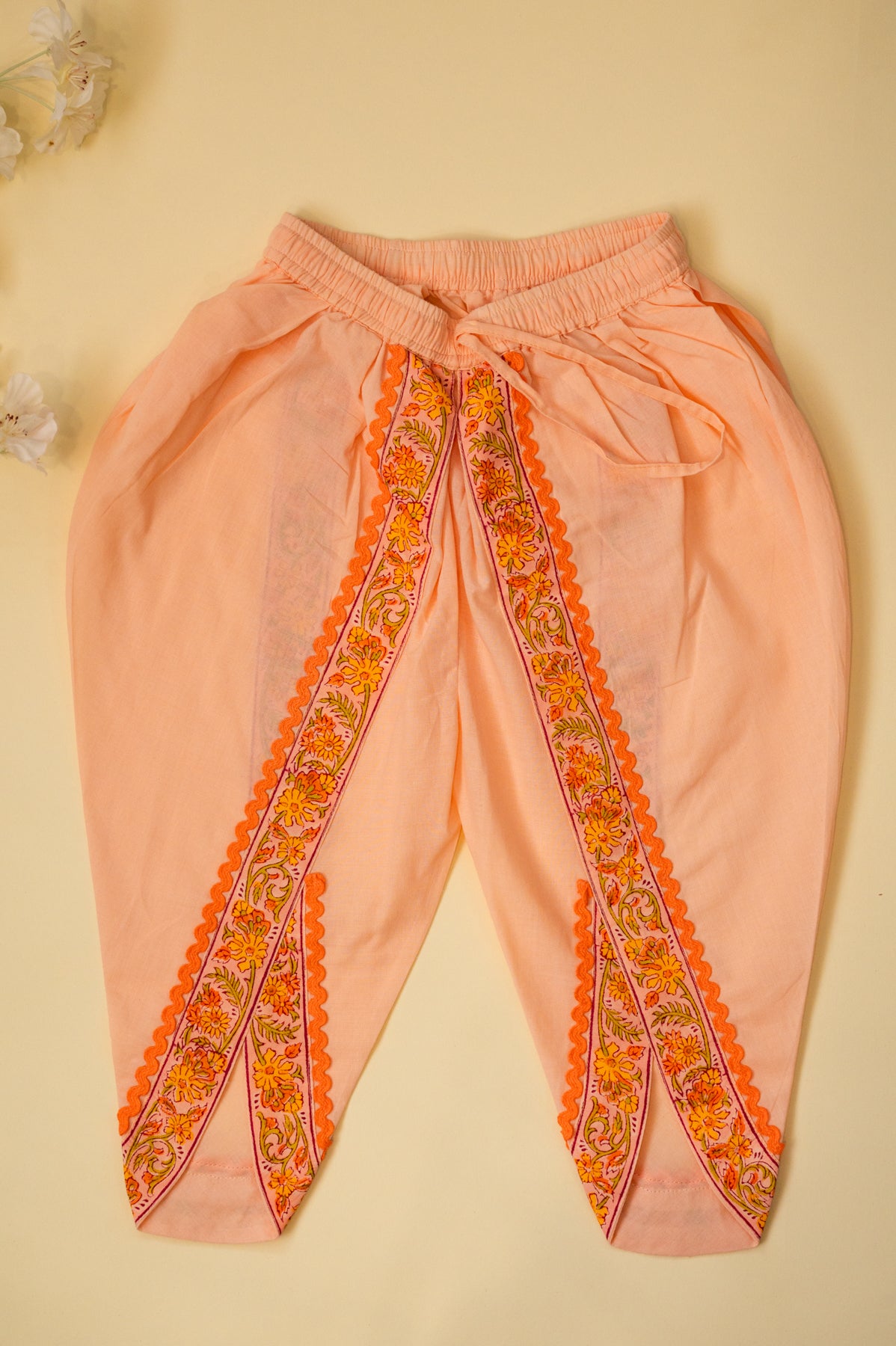 Peach Lotus Festive Co-ord Set With Tulip Pants