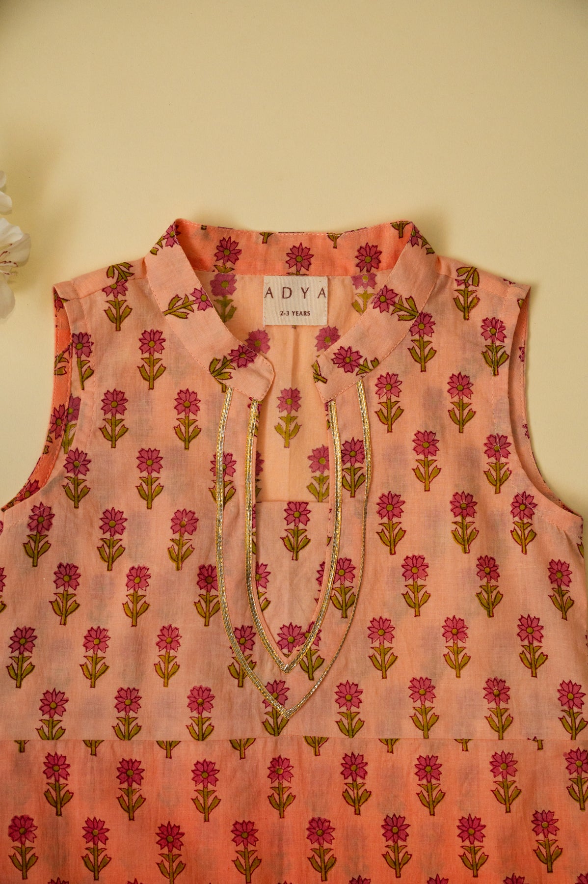 Peach Ombre Floral Top With Pants