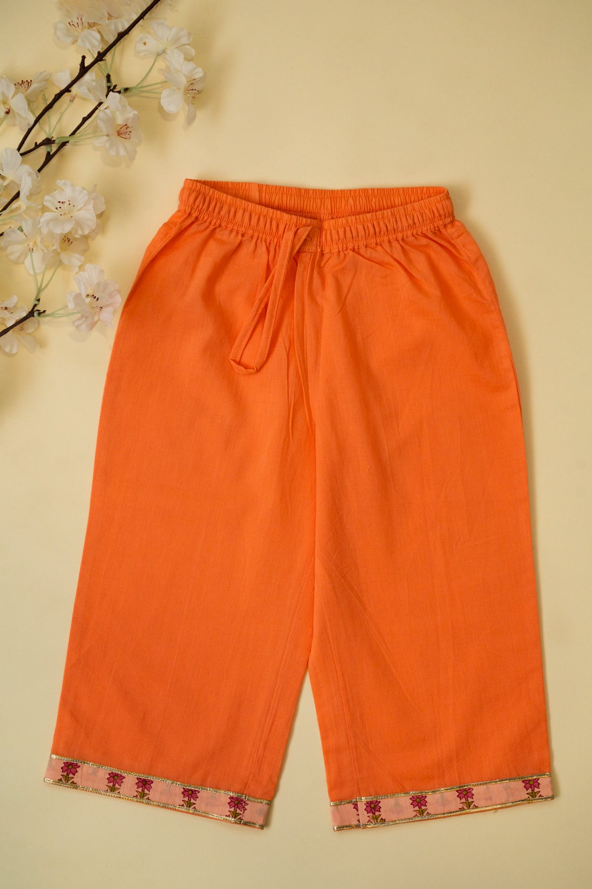 Peach Ombre Floral Top With Pants