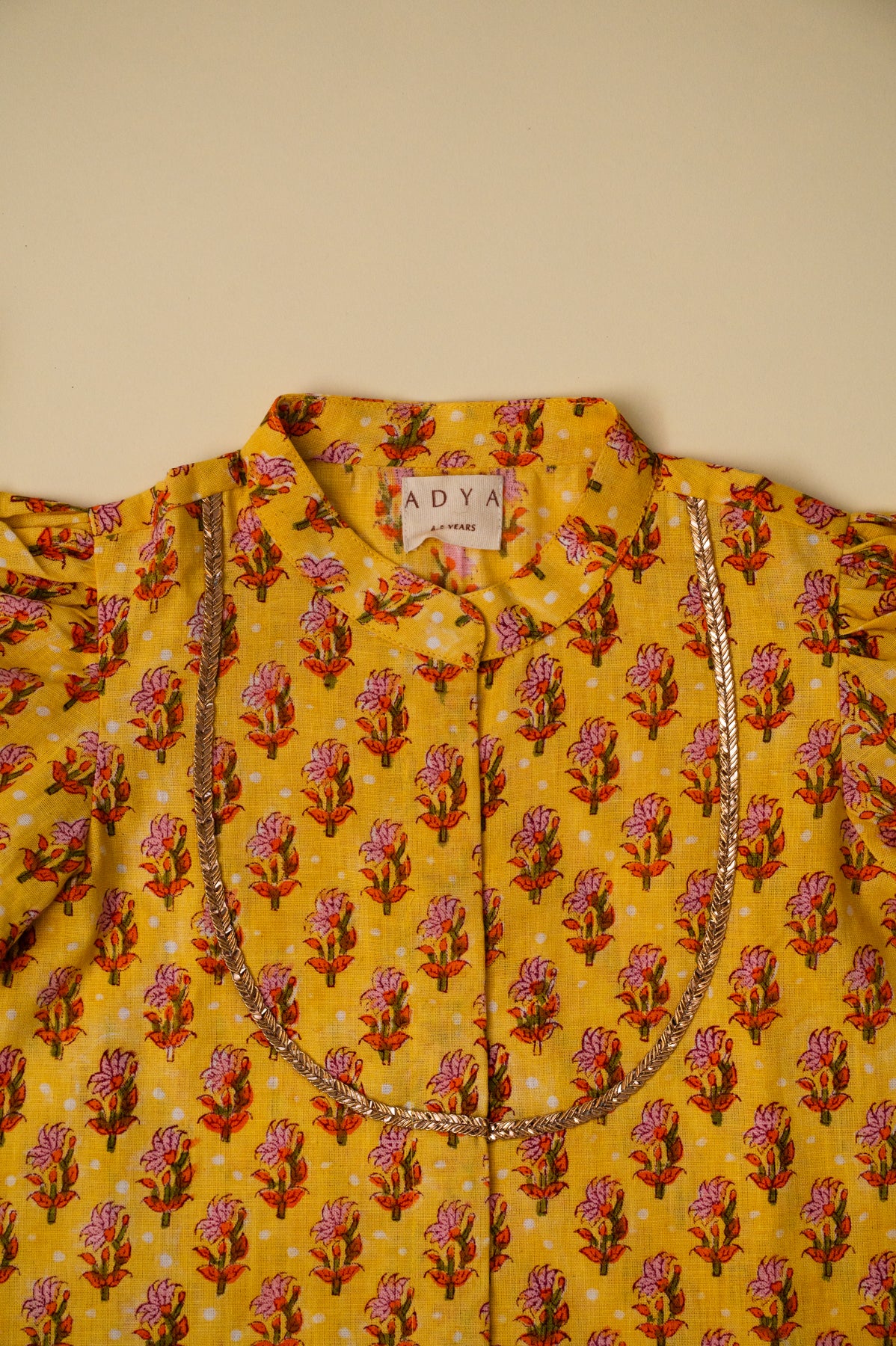 Yellow Rose Floral Kurti With Lehenga