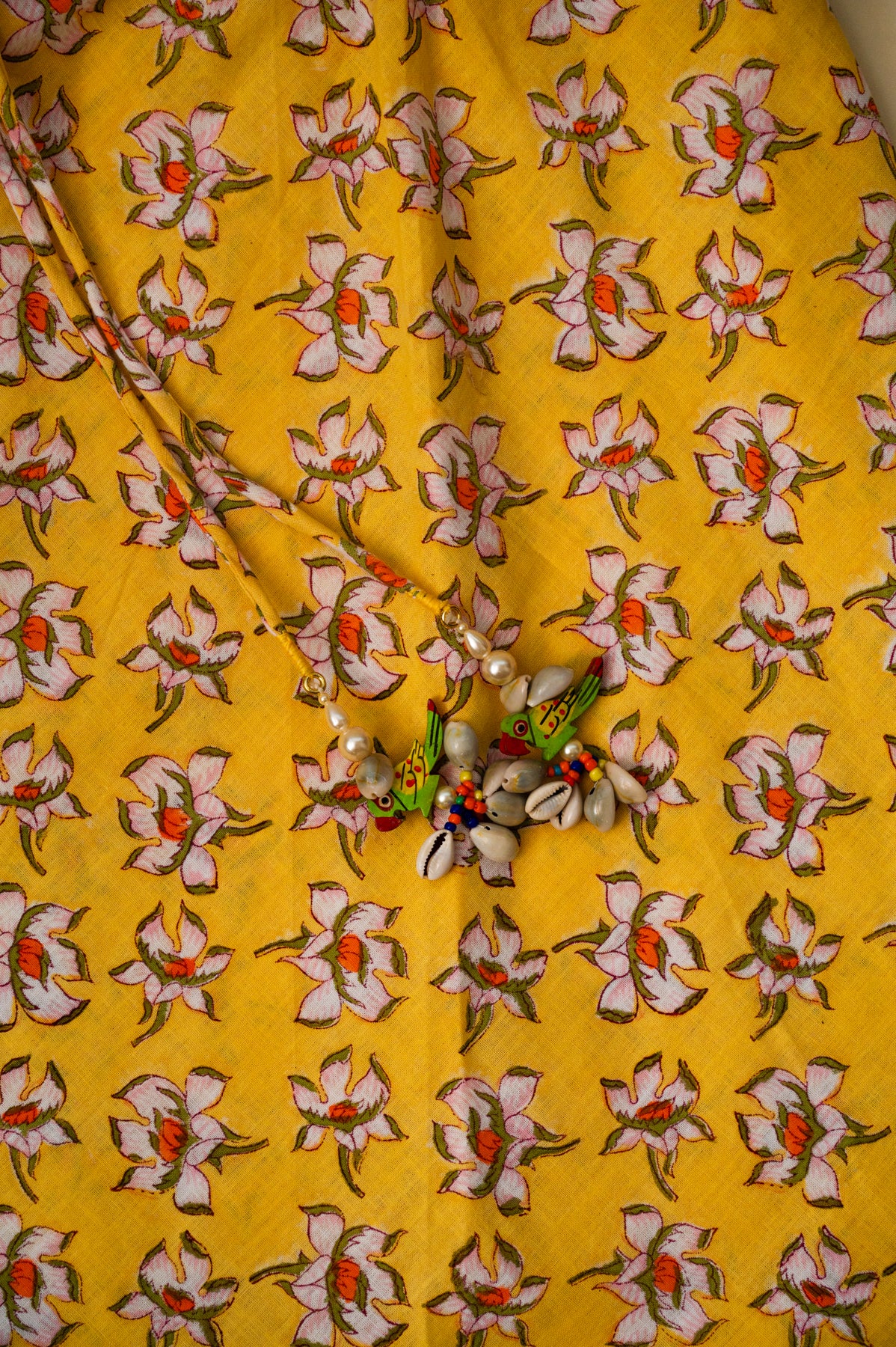 Yellow Rose Floral Kurti With Lehenga