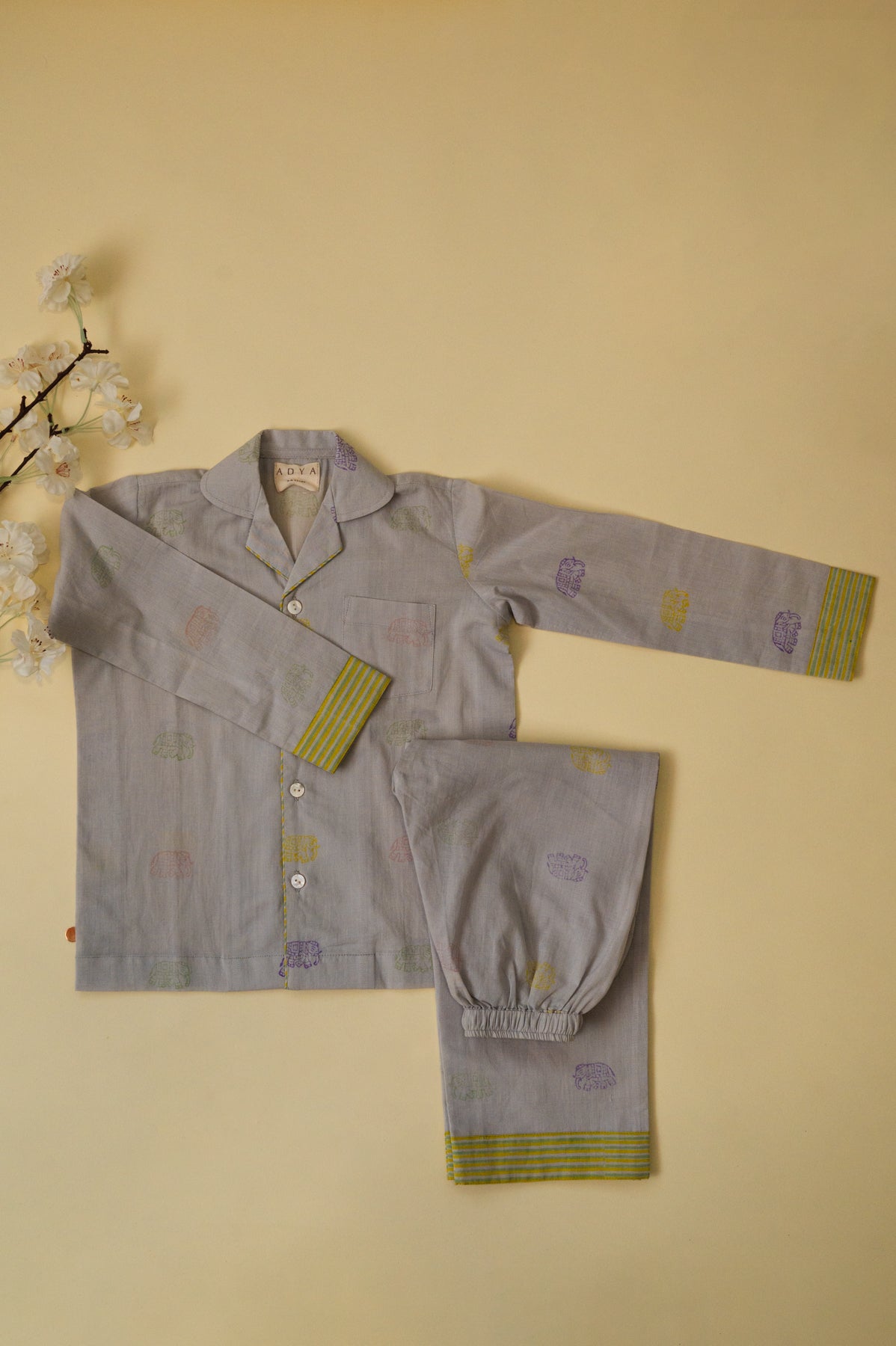 Grey Elephant Kids Night Suit