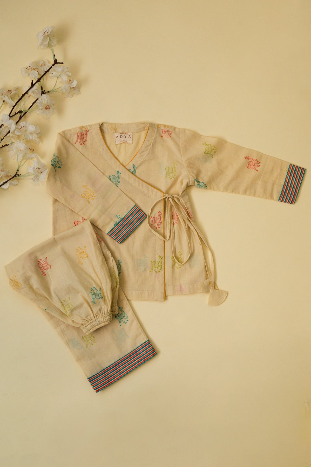 Beige Camel Kids Night Suit