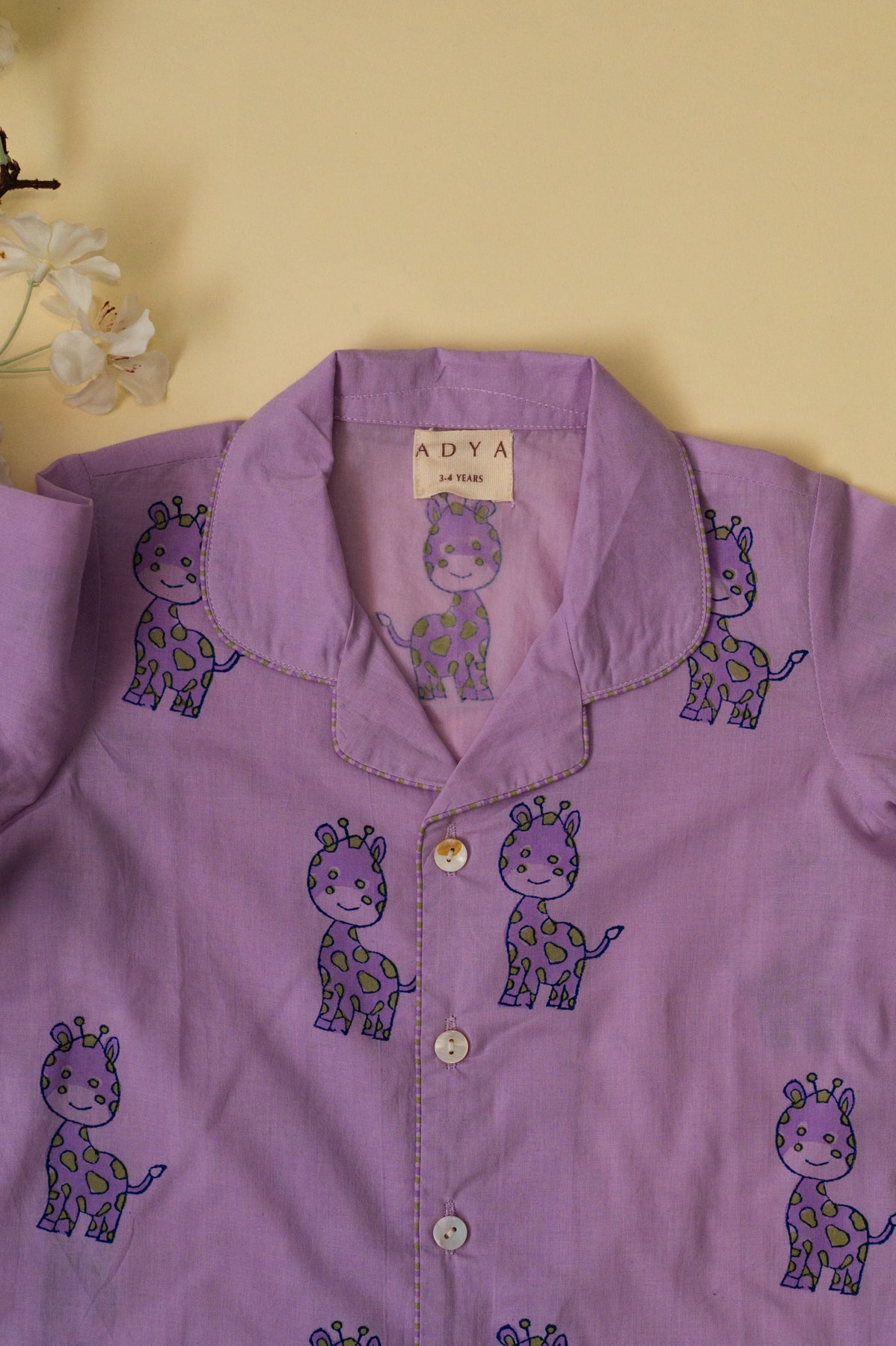 Purple Giraffe Kids Night Suit