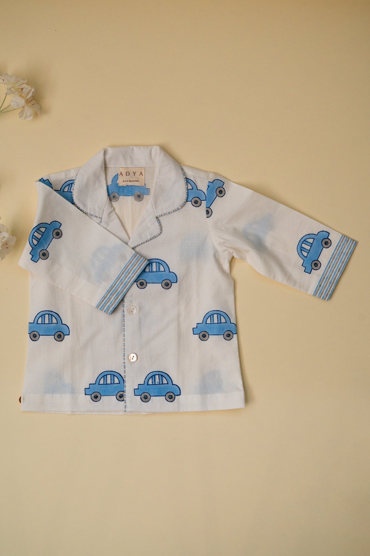 White Car Kids Night Suit