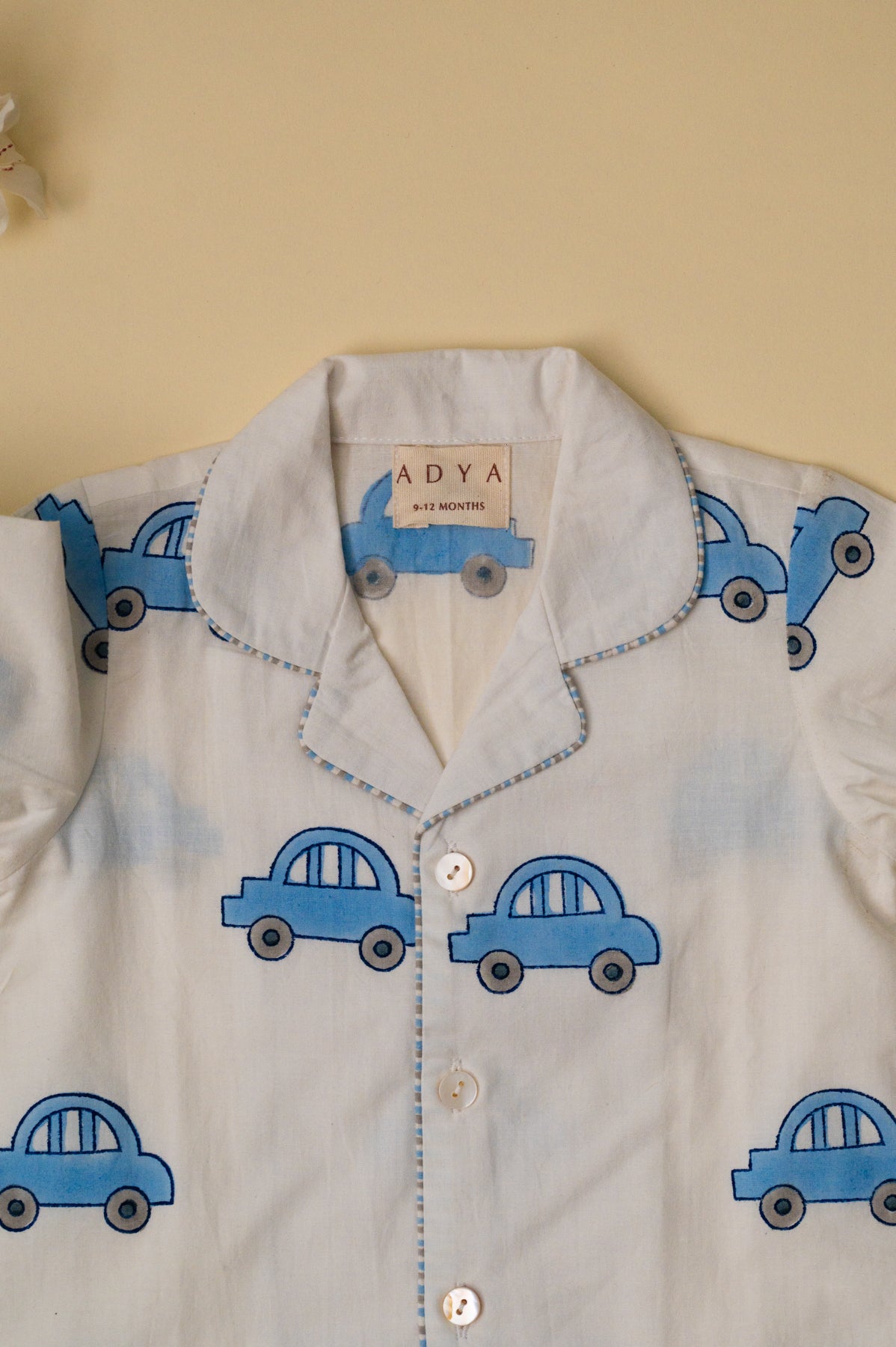 White Car Kids Night Suit