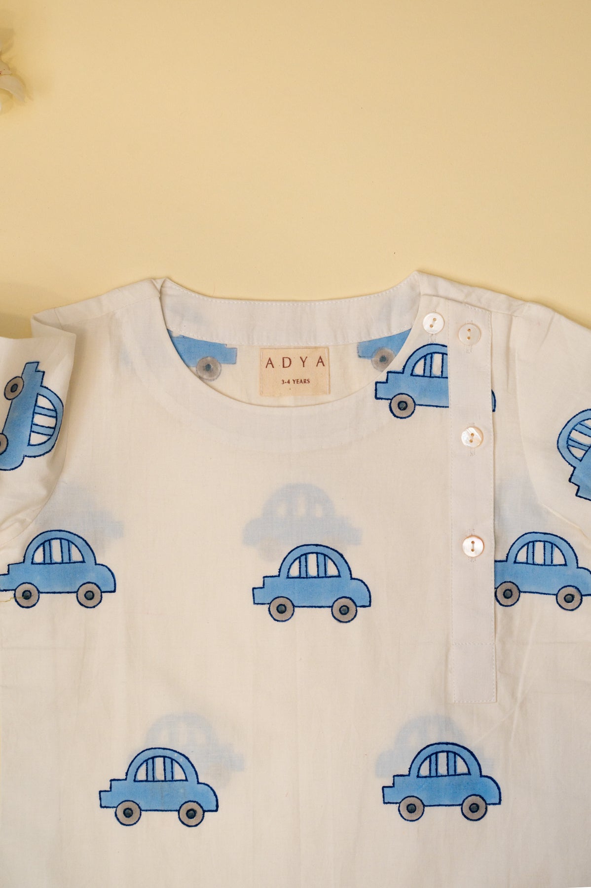 White Car Kids Night Suit
