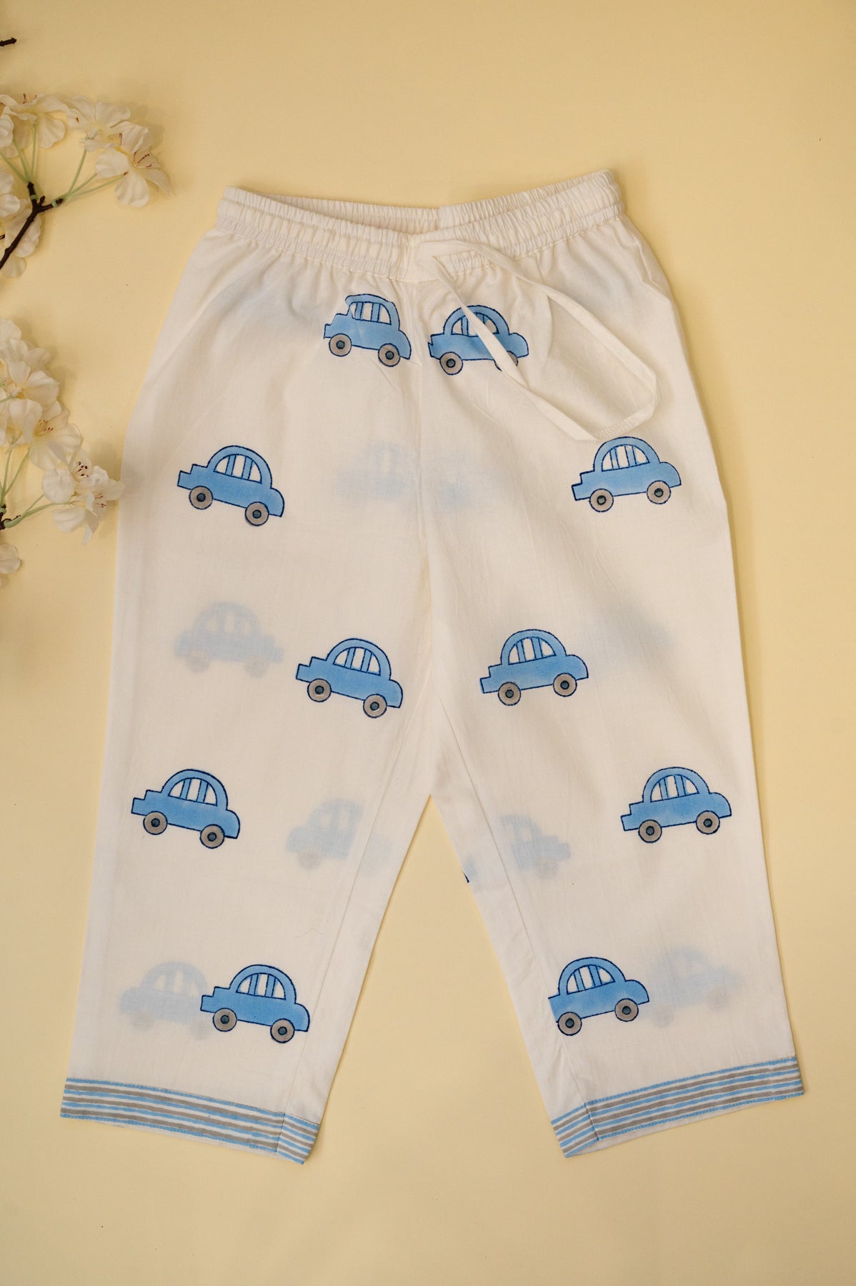 White Car Kids Night Suit