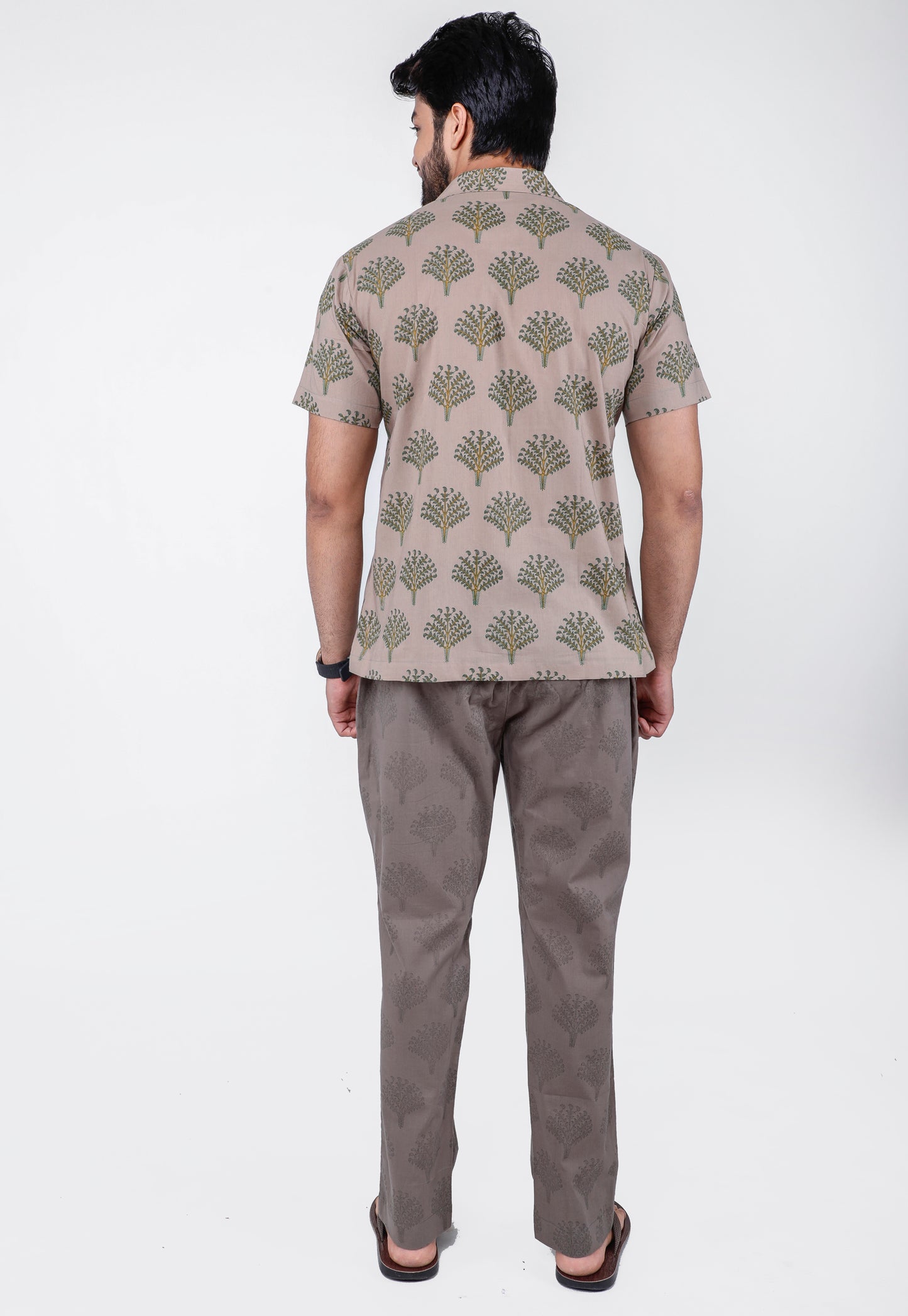Brown Palm Tree Men's Night Suit