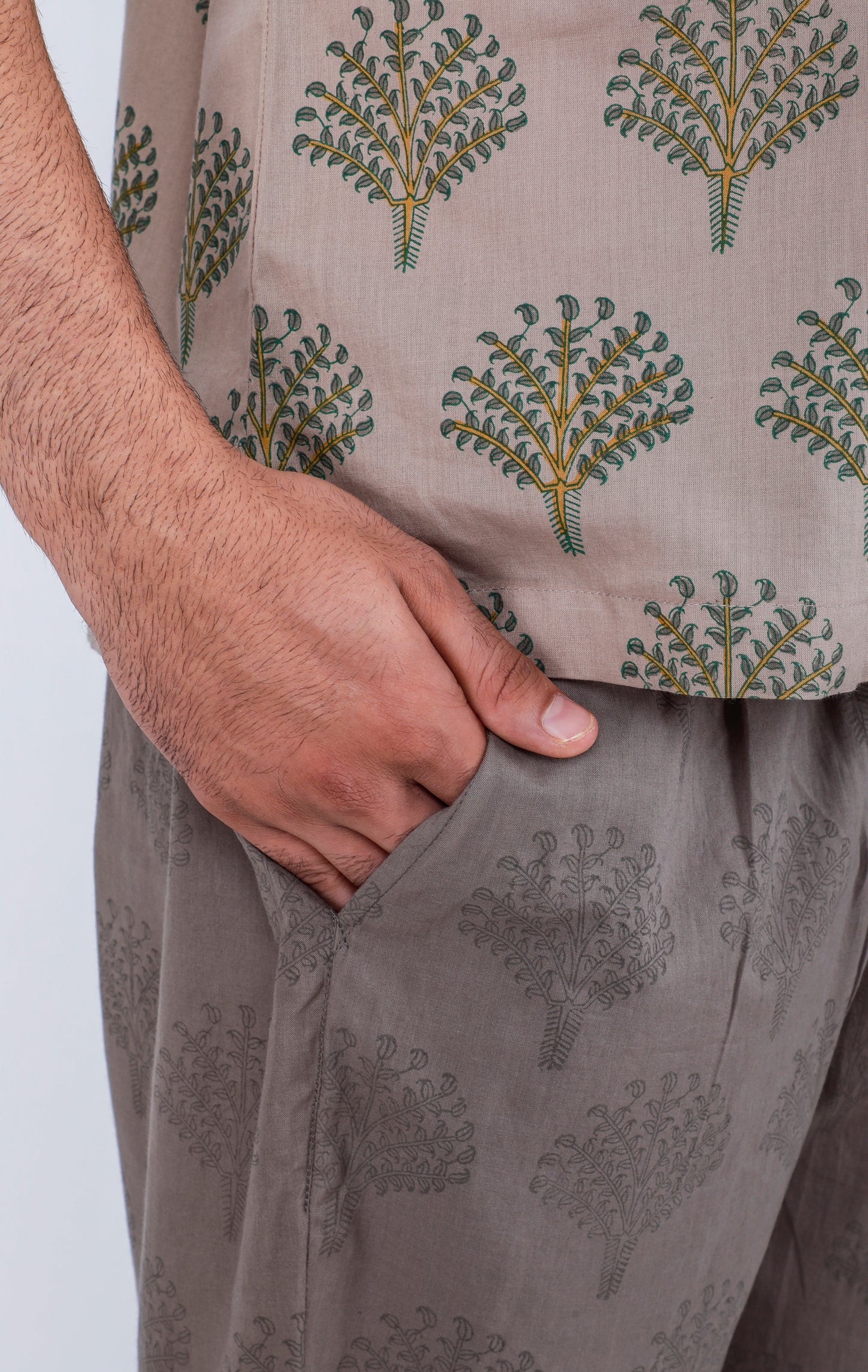 Brown Palm Tree Men's Night Suit