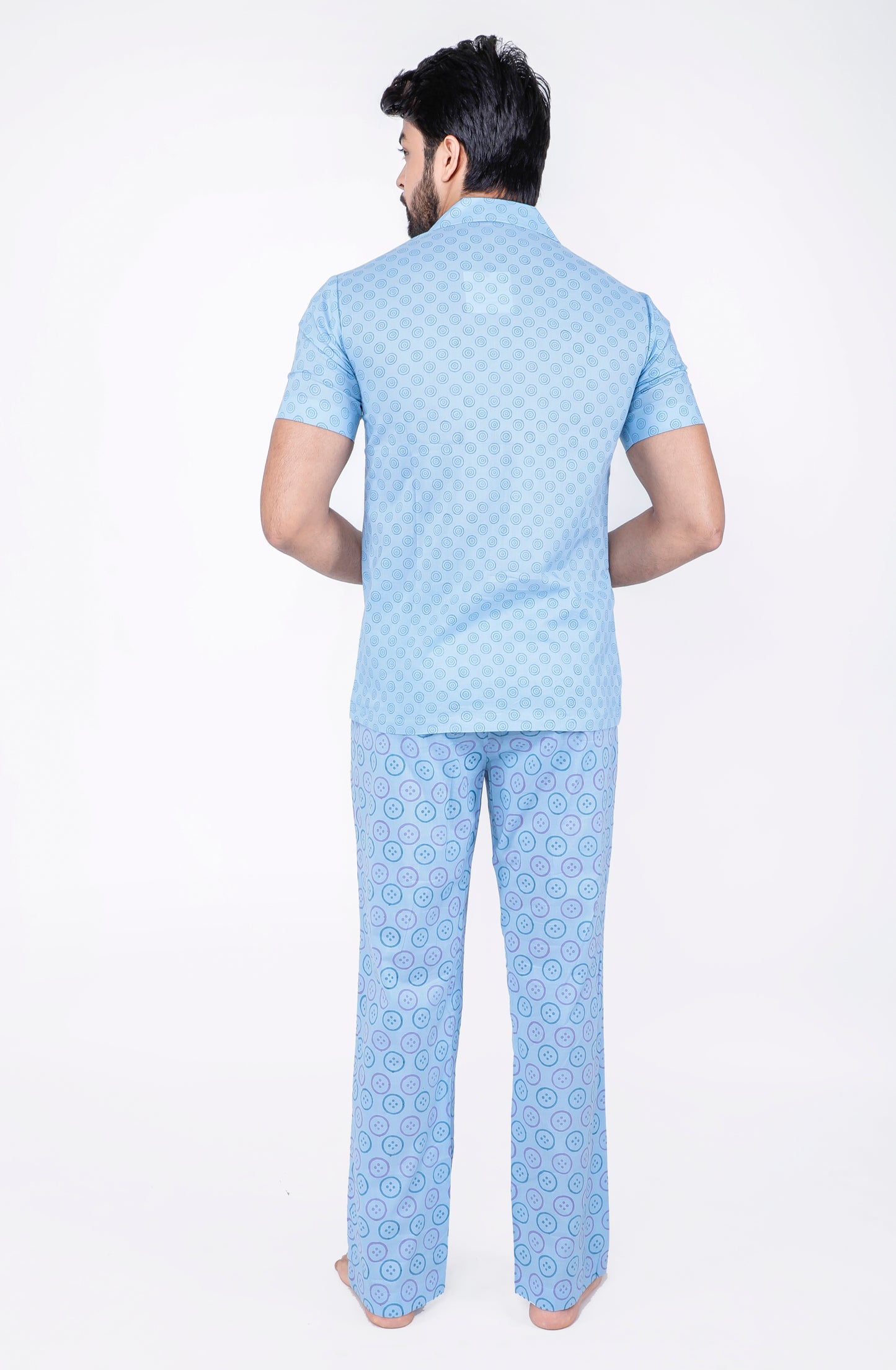 Pigeon Blue Men's Night Suit