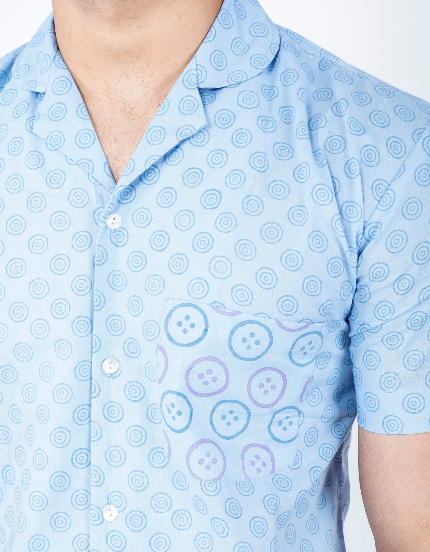 Pigeon Blue Men's Night Suit