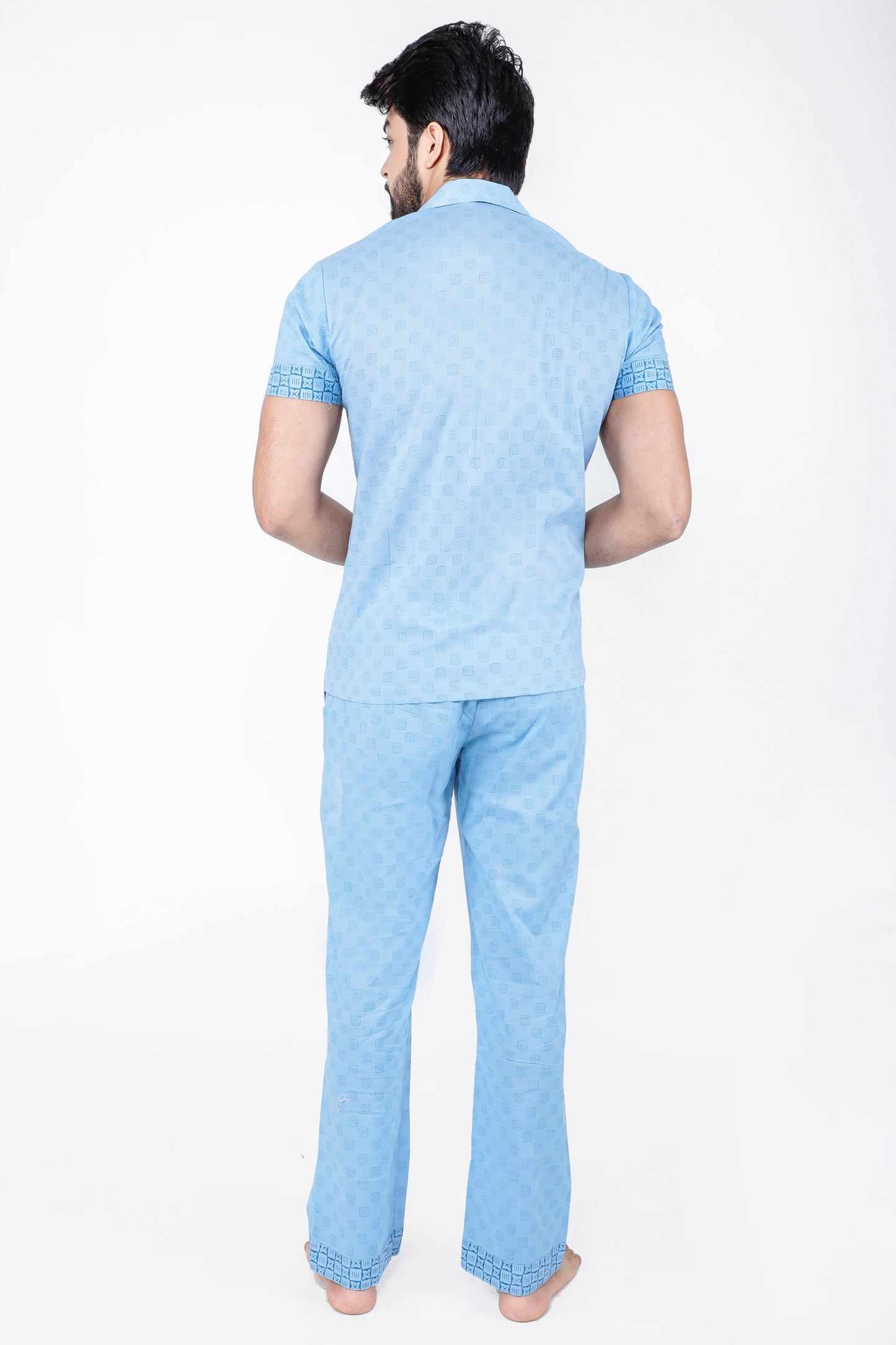 Pewter Blue Men's Night Suit