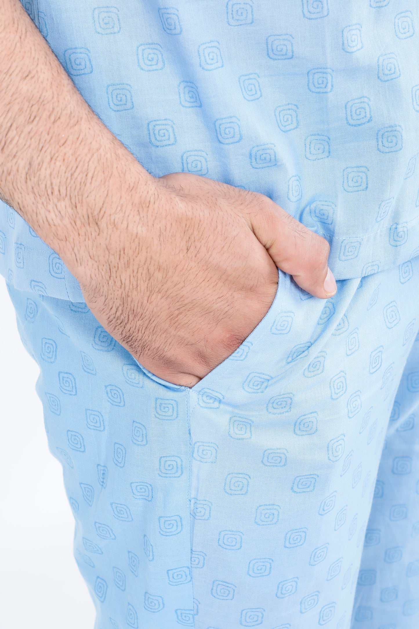 Pewter Blue Men's Night Suit