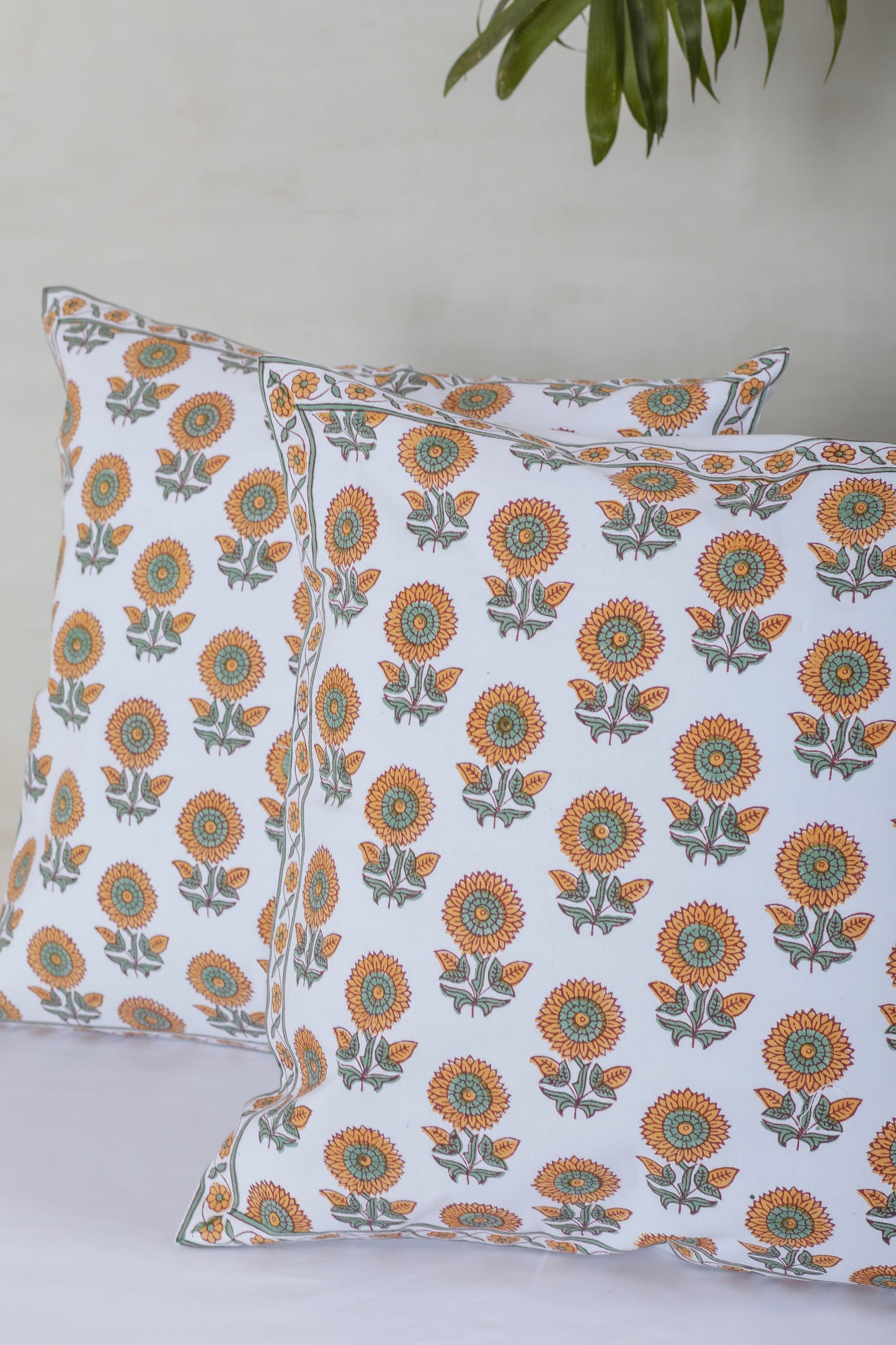 Yellow Sunflower Cotton Cushion Cover
