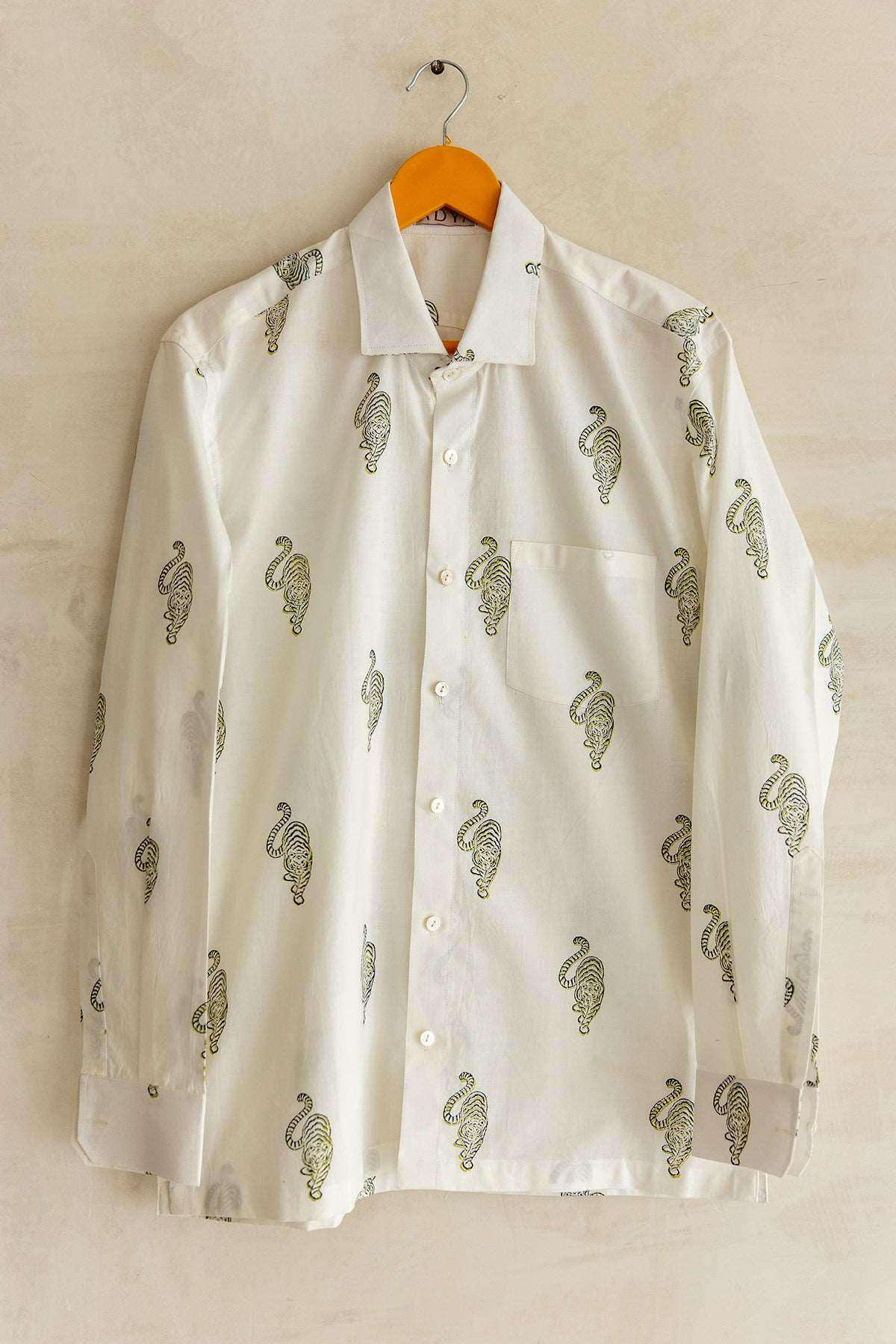Green & White Tiger Men's Shirt