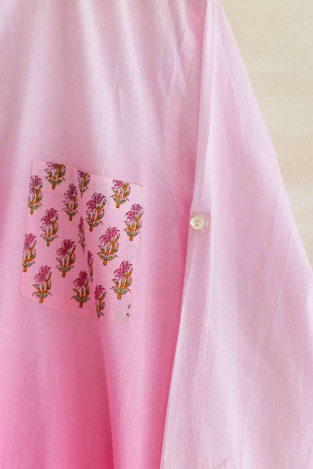 Carnation Pink Ombre Men's Shirt