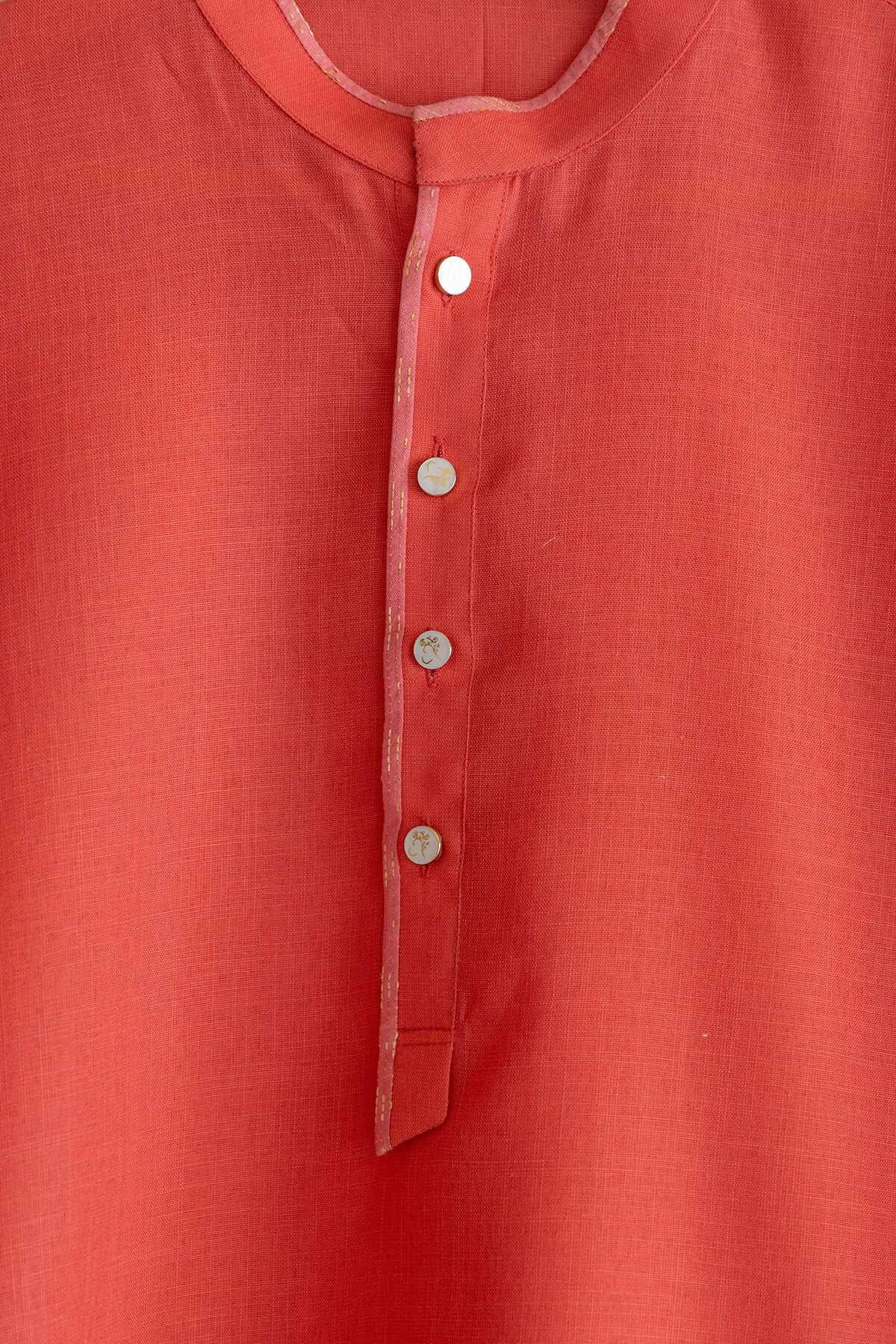 Cherry Red Men's Kurta