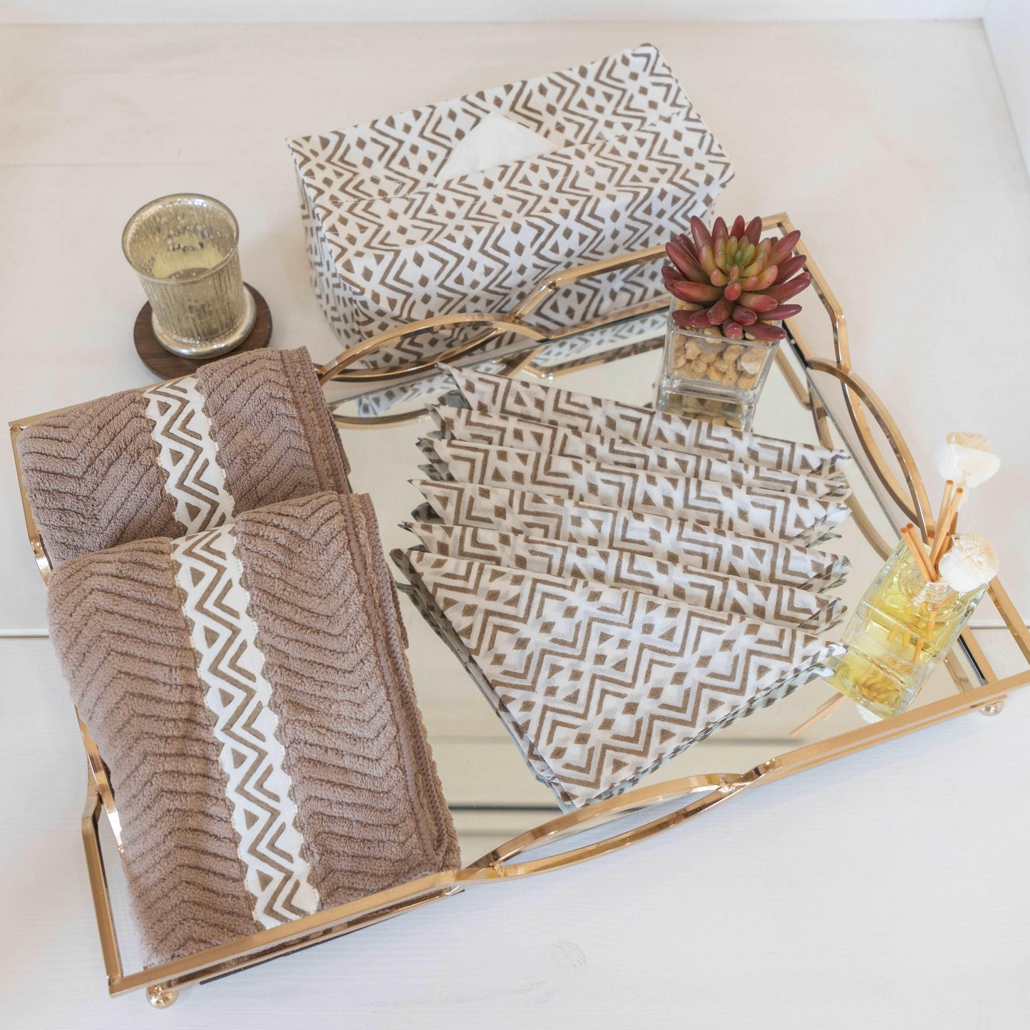 Choco Brown Self Towel Set