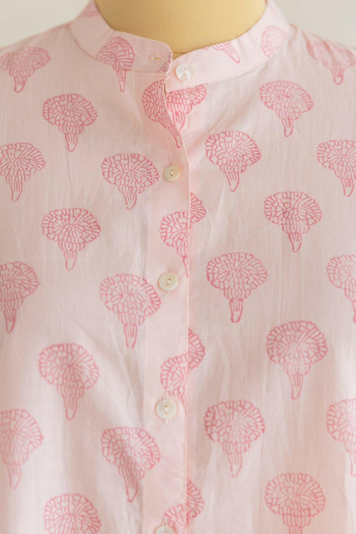 Rose Pink Block Print Shirt