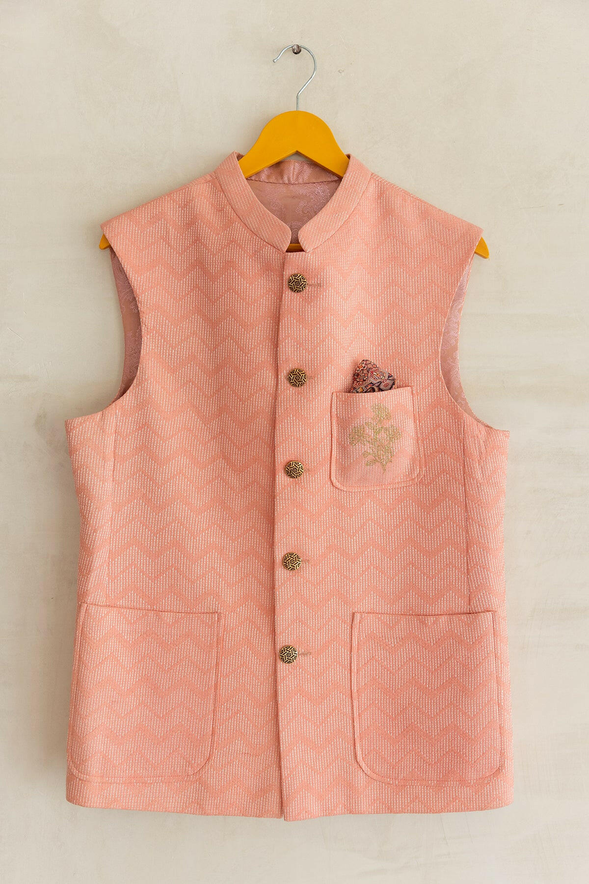 Ravishing Peach Men's Bundi