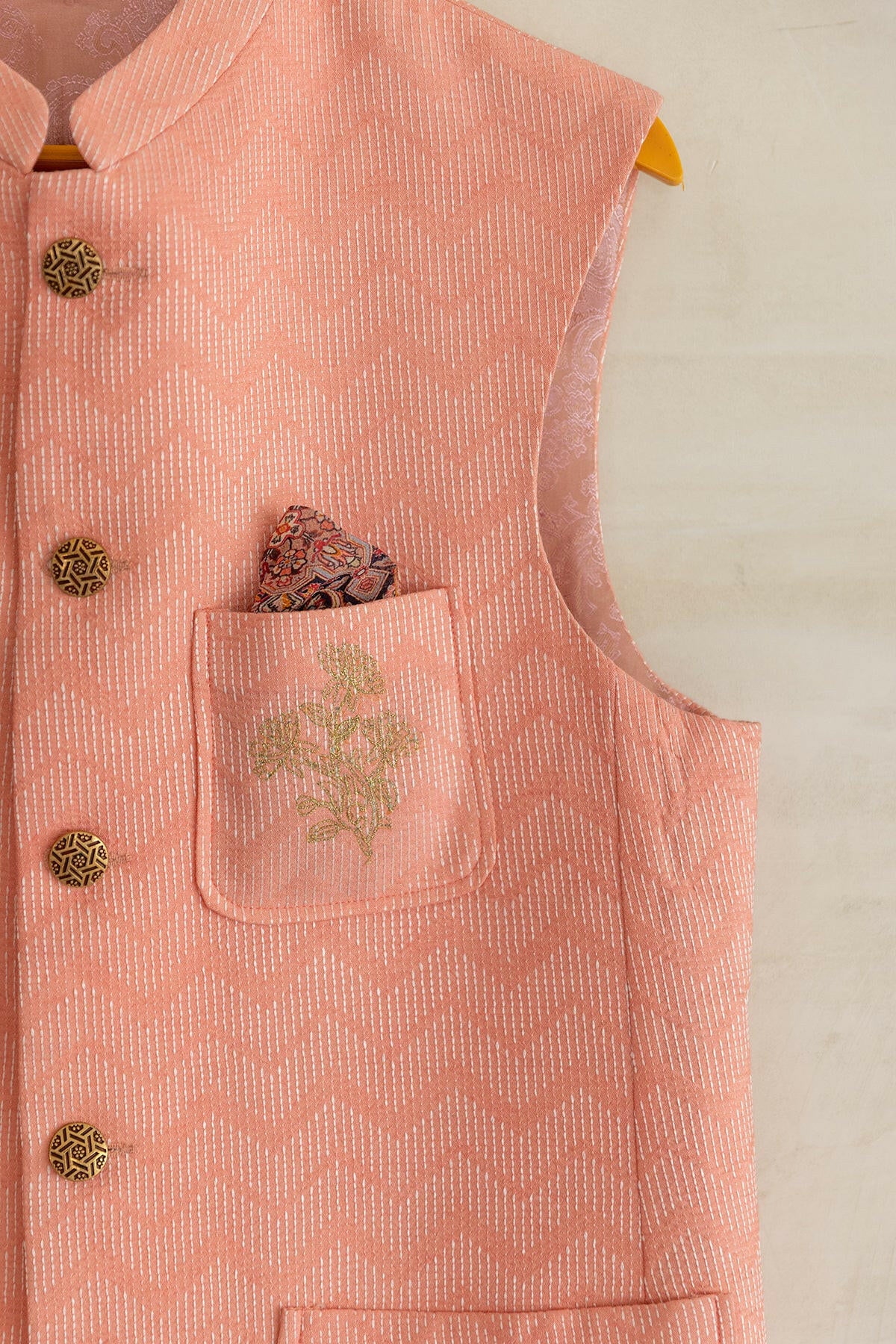 Ravishing Peach Men's Bundi