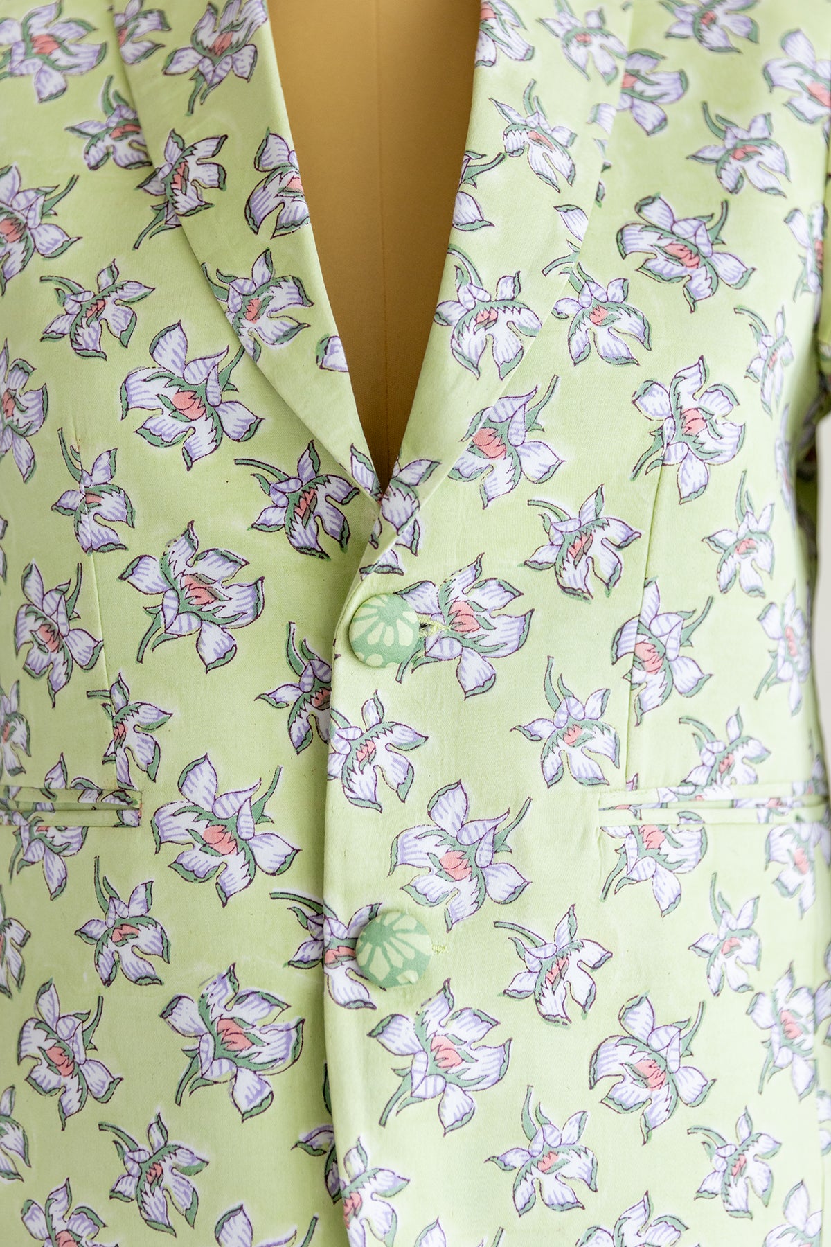 Light Green Floral Blazer Set