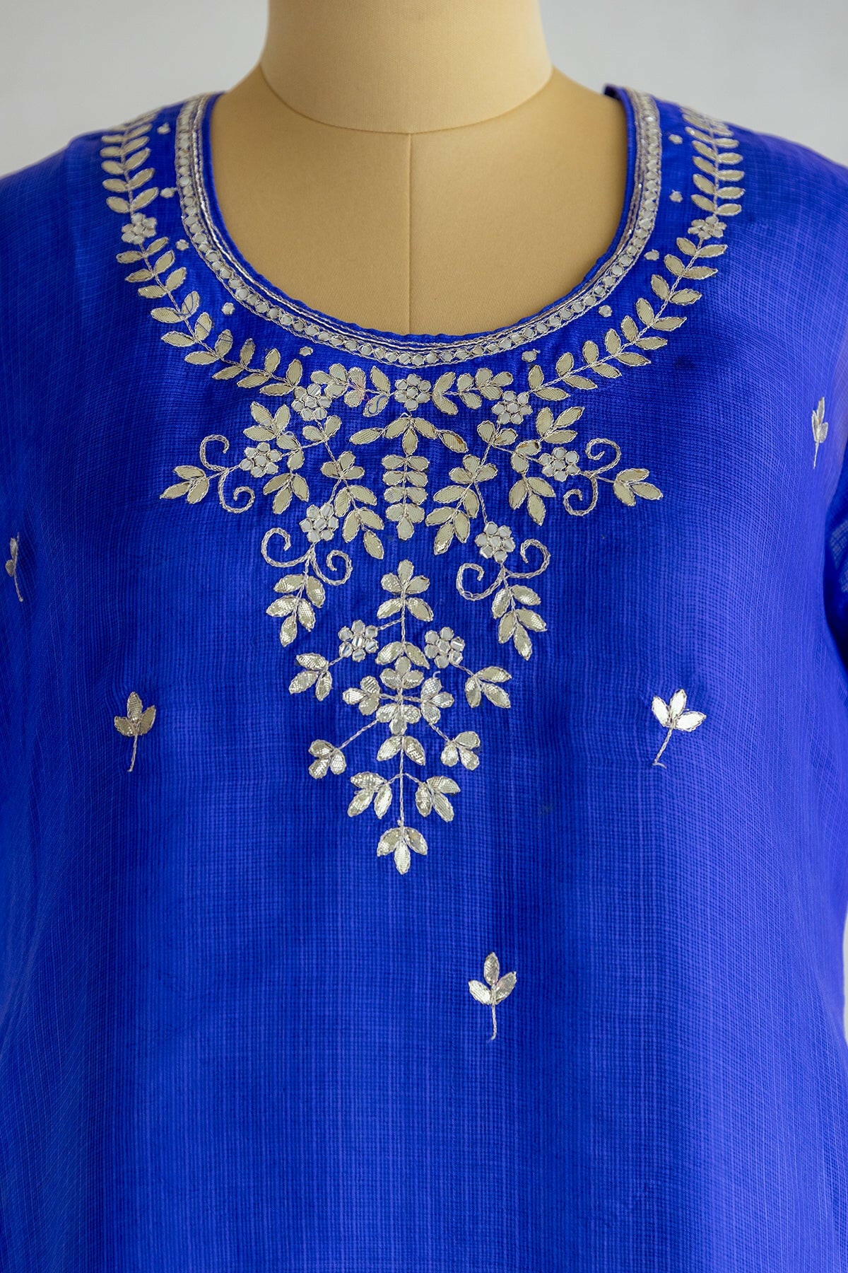Ultra Violet Kota Silk Kurta