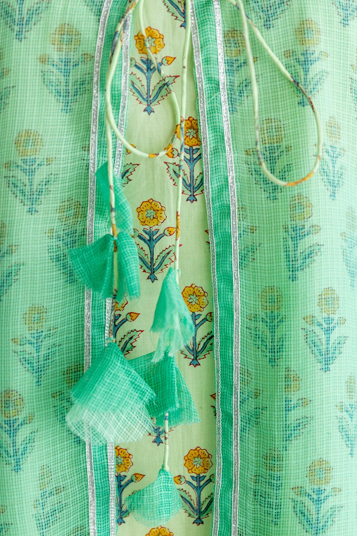 Mint Green Kota Doria Kurta