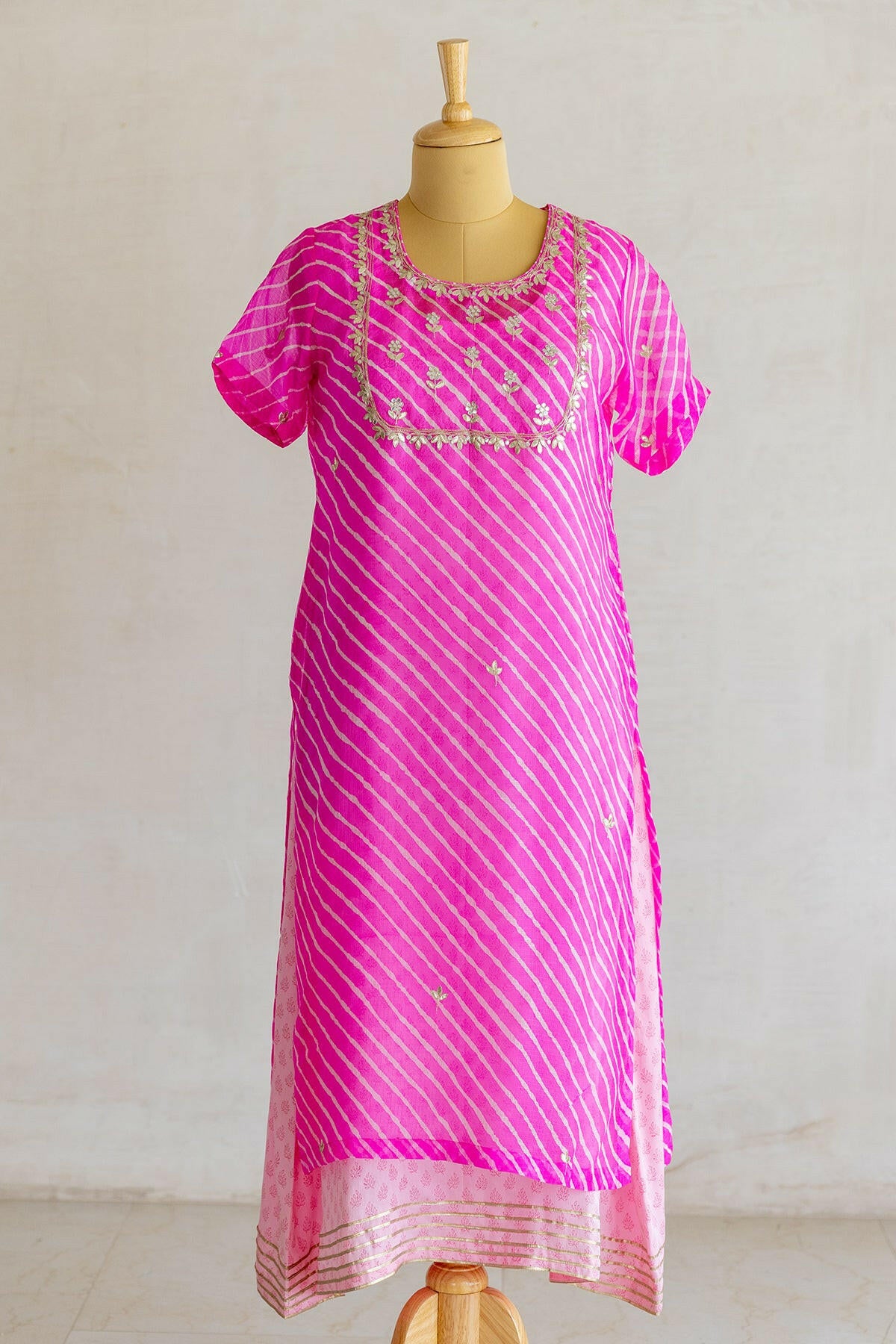 Rose Quartz Kota Silk Kurta