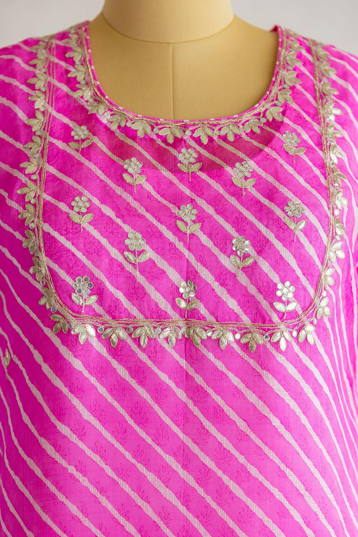 Rose Quartz Kota Silk Kurta