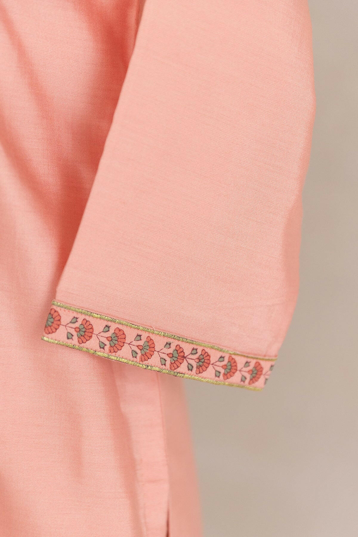 Peach Necklace Kurta Set