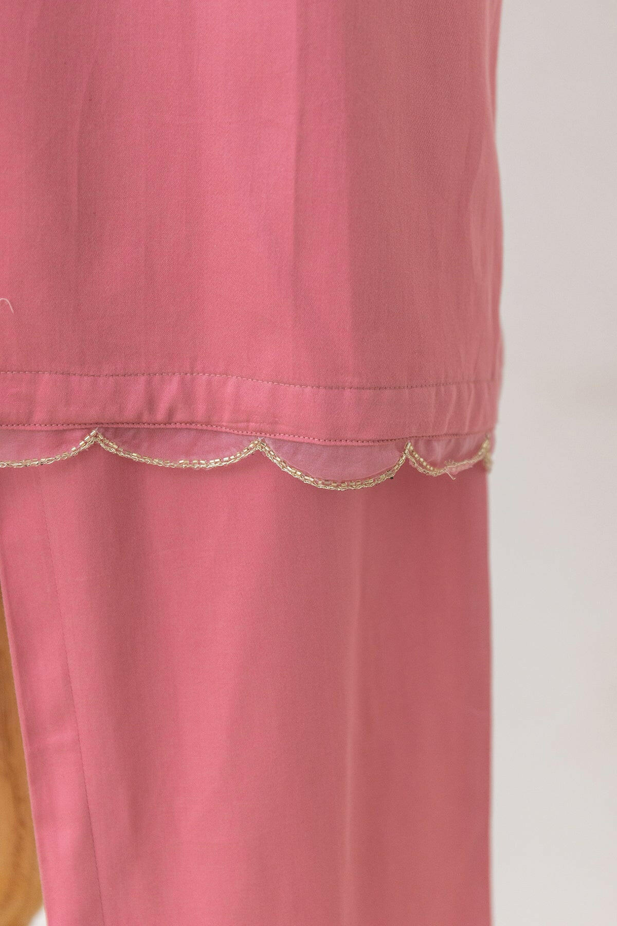 Onion Pink Necklace Kurta Set