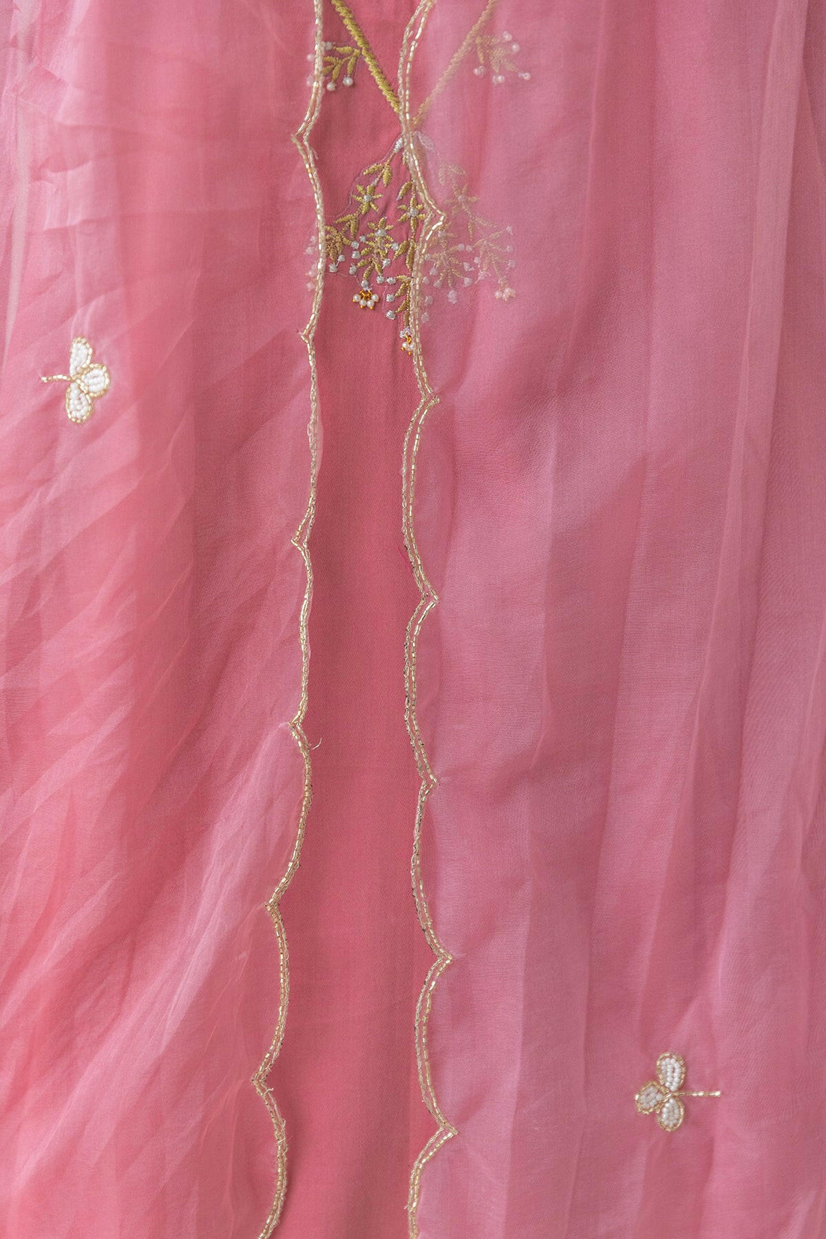 Onion Pink Necklace Kurta Set