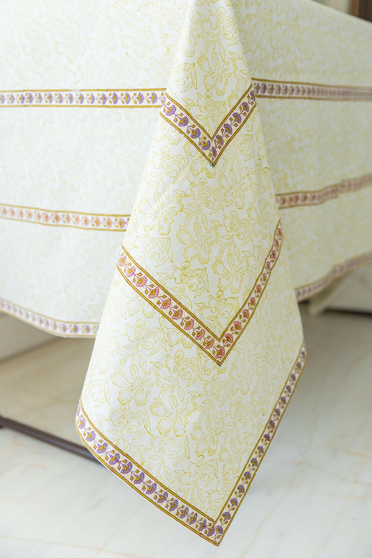 Off White Floral Table Cover