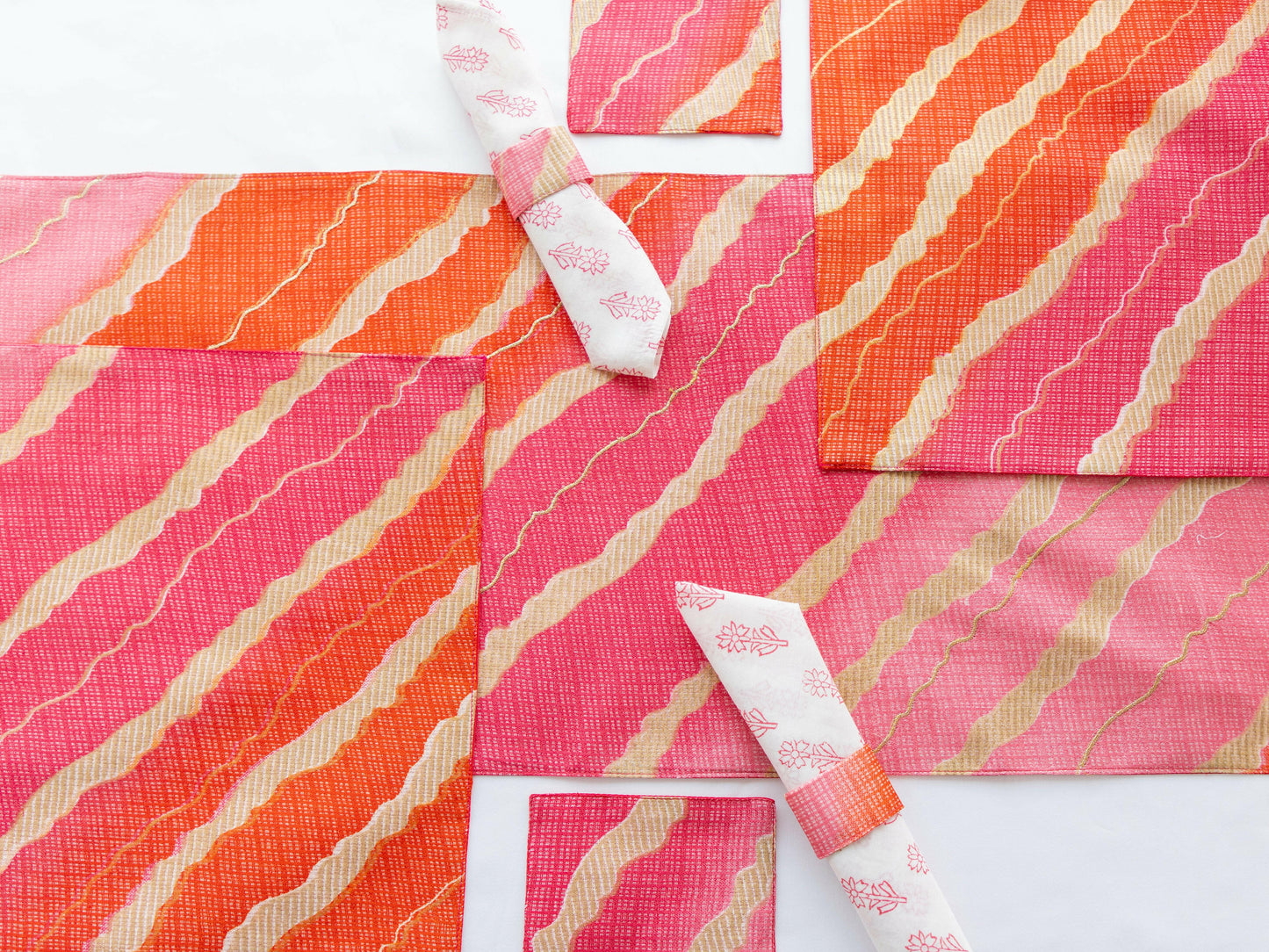 Pink Kota Doria Table Set