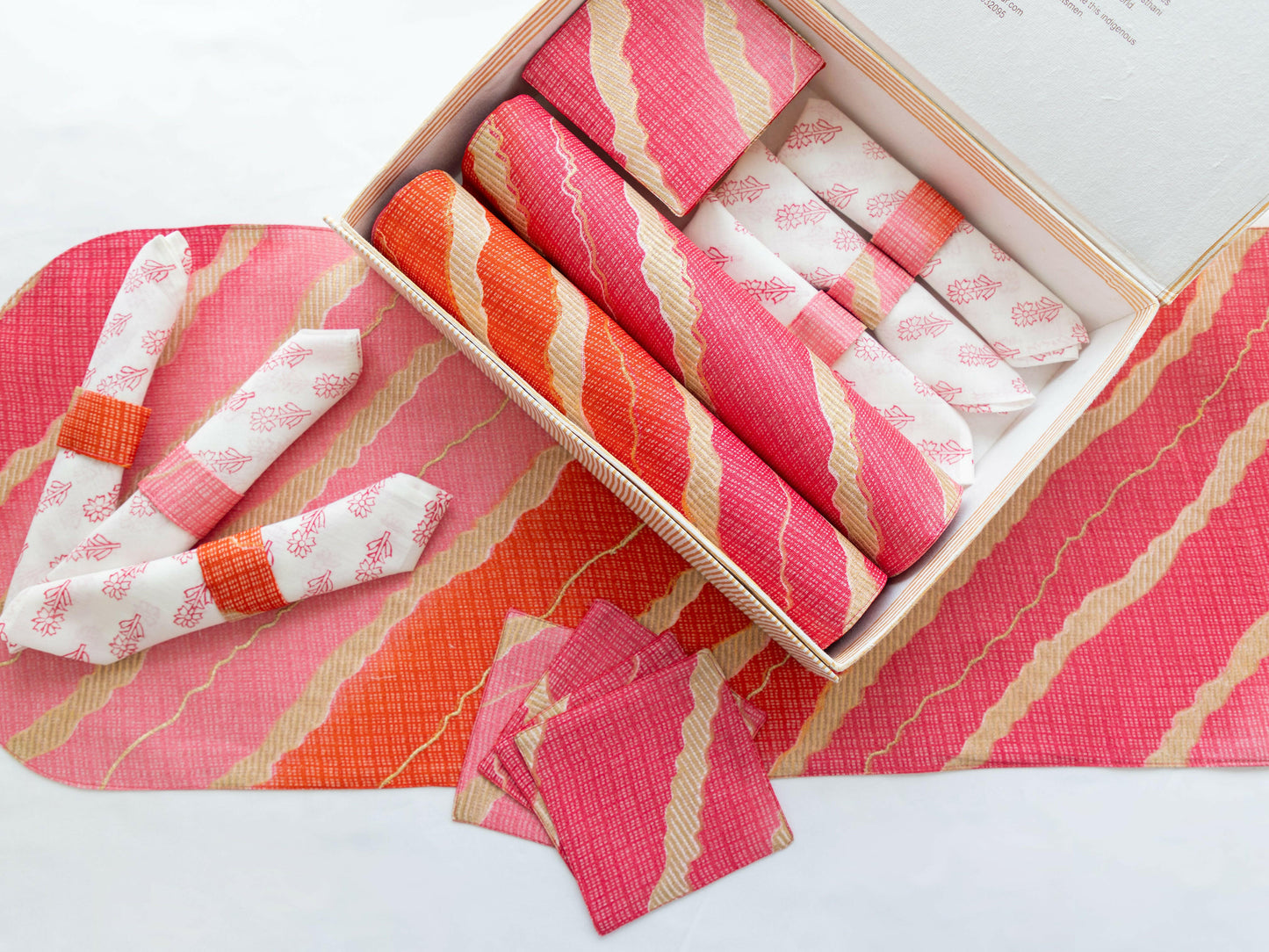 Pink Kota Doria Table Set