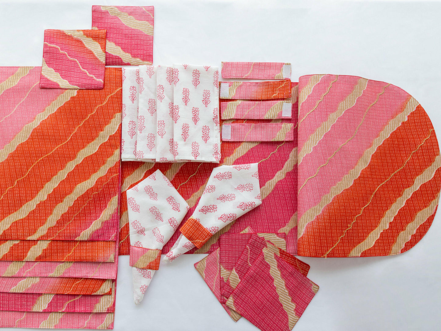 Pink Kota Doria Table Set
