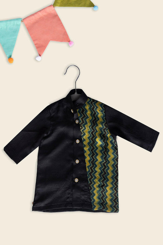 Black & Forest Green Kurta