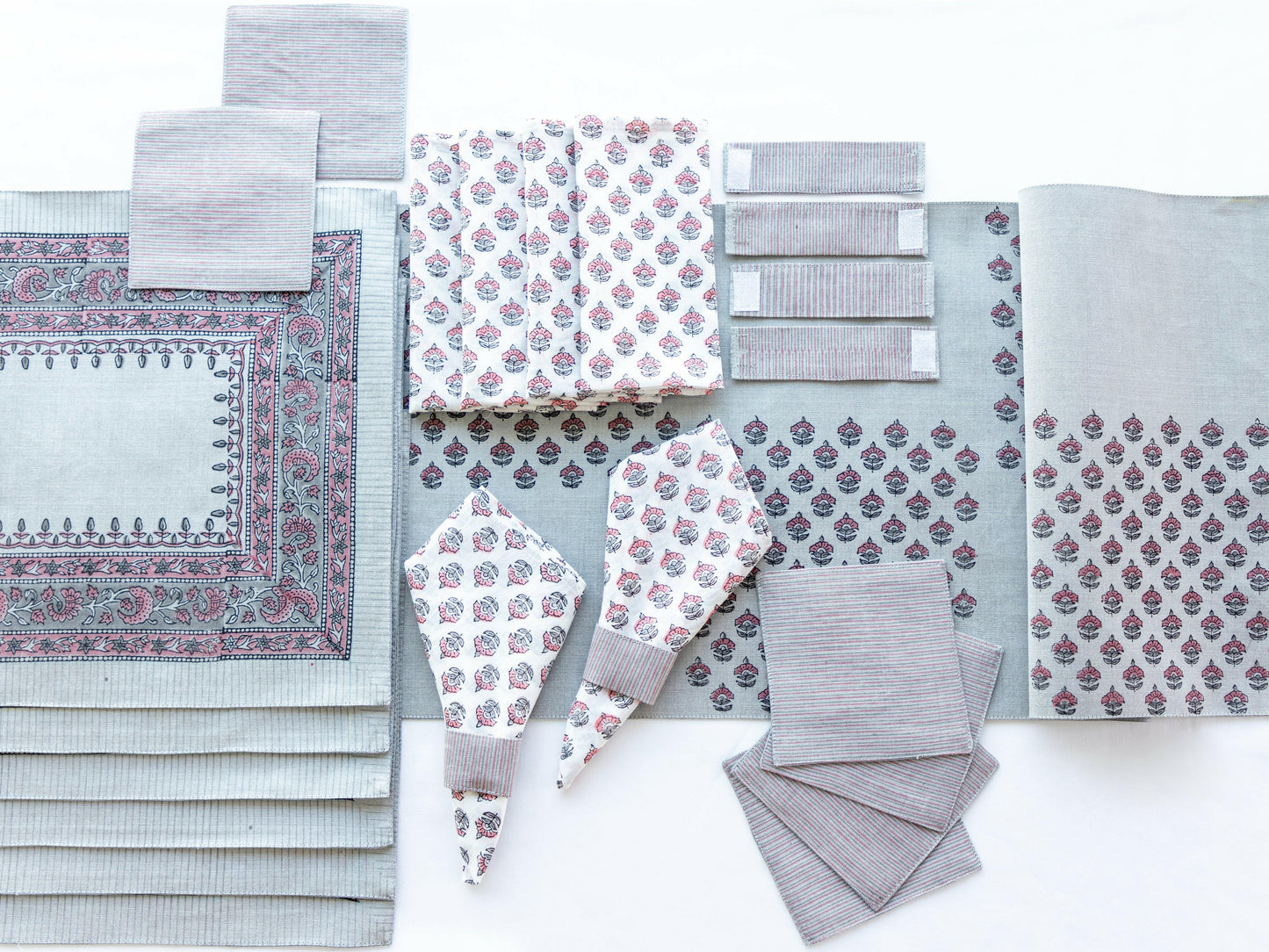 Steel Grey Floral Table Set