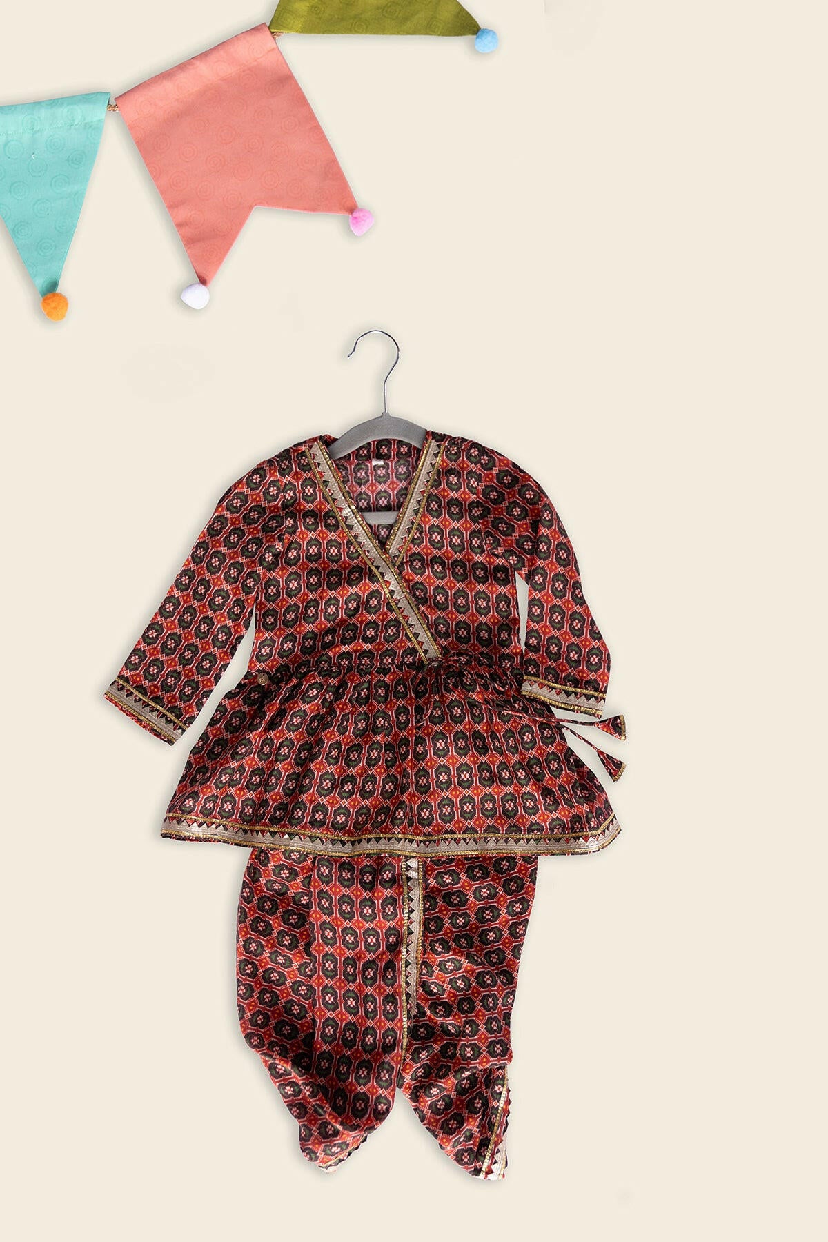 Marsala Red Dhoti Set