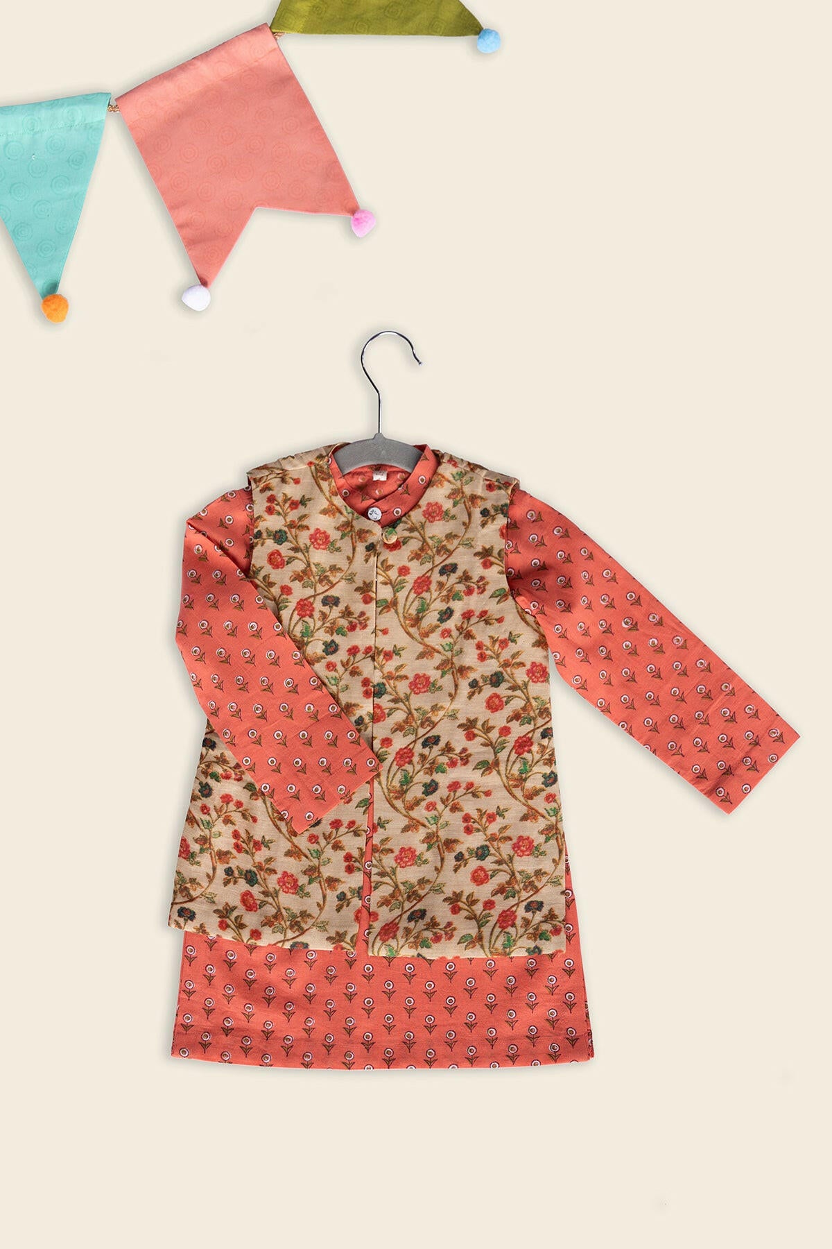 Peach Fuzz Kurta Jacket Set