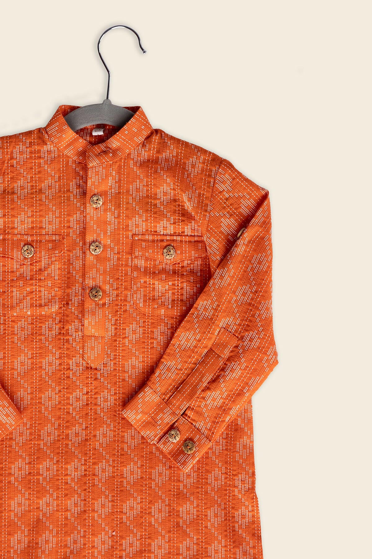 Orange Kantha Kurta