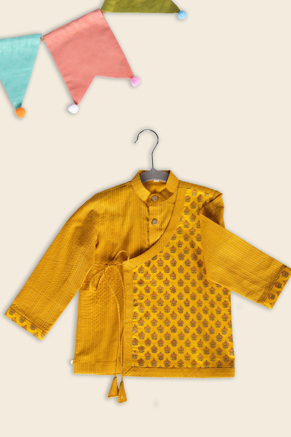 Mango Mint Silk Angarkha Kurta