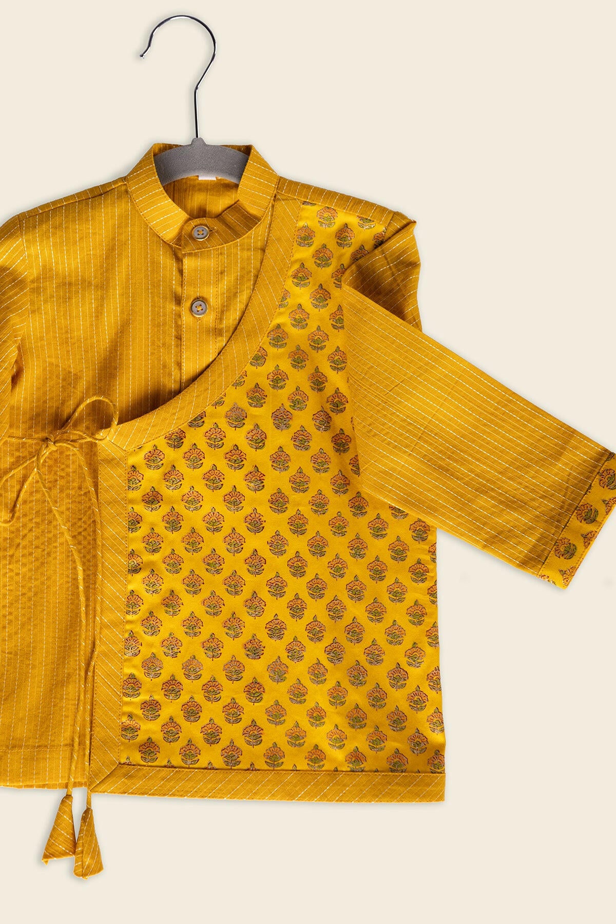 Mango Mint Silk Angarkha Kurta