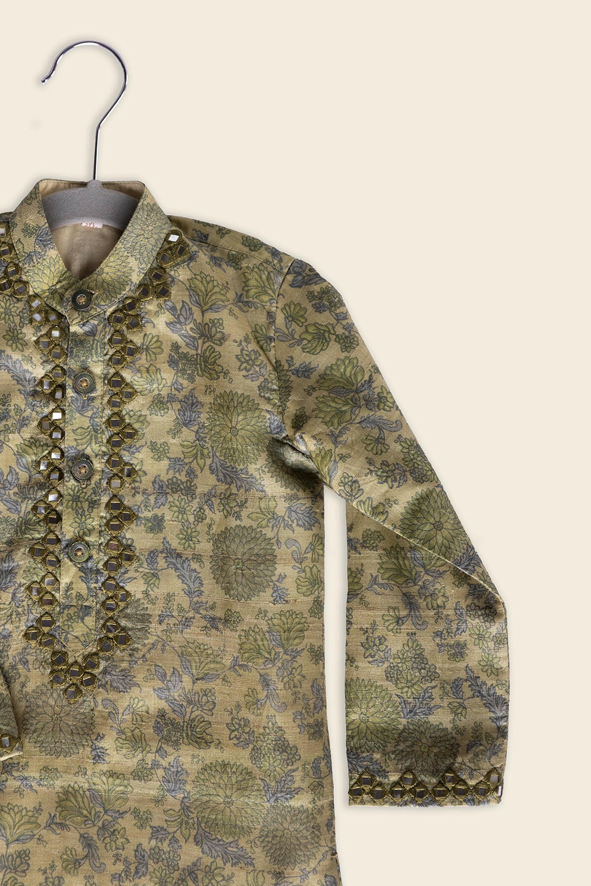 Olive Drab Kids Kurta