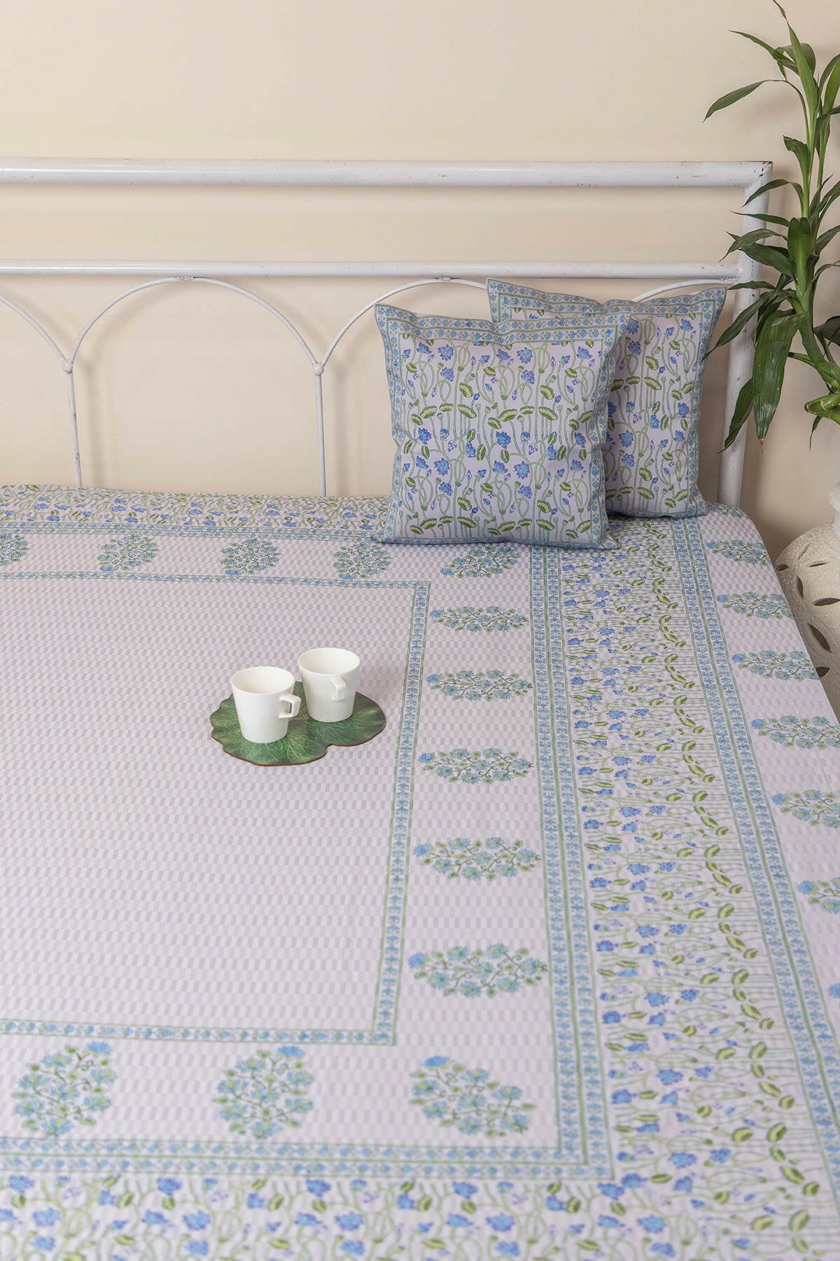 Purple Lotus Cotton Bedcover